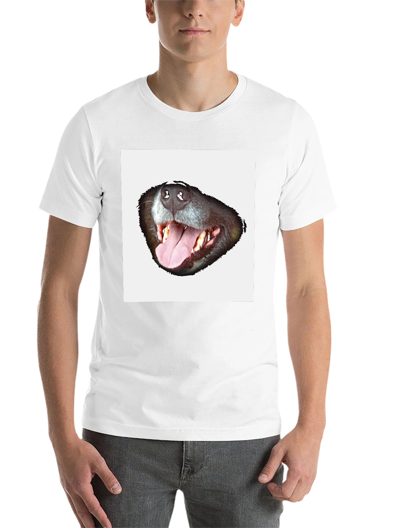 Black Funny Dog Face Graphic Black T-Shirt view 14