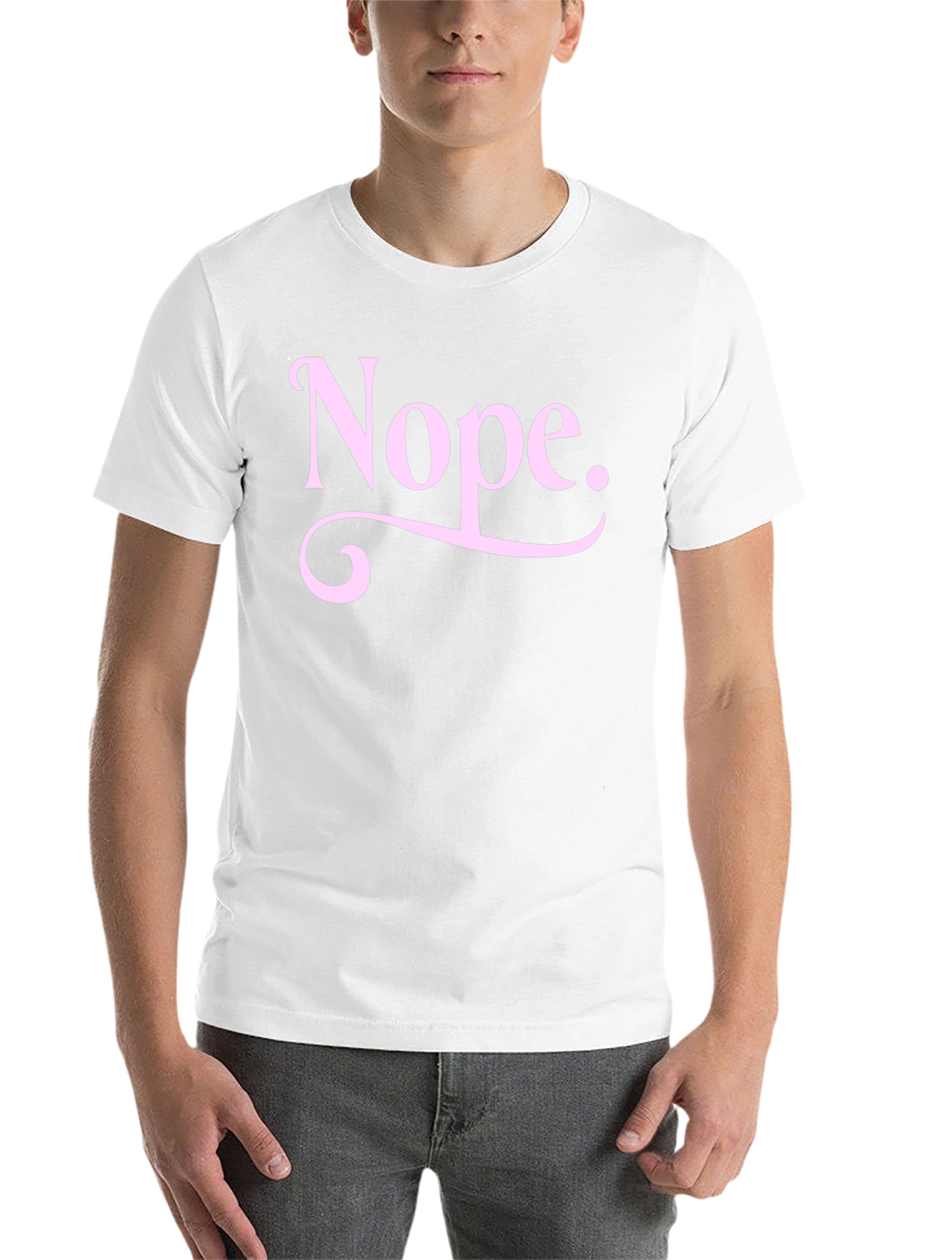Black Nope Graphic Tee - Unisex Black Cotton T-Shirt view 14