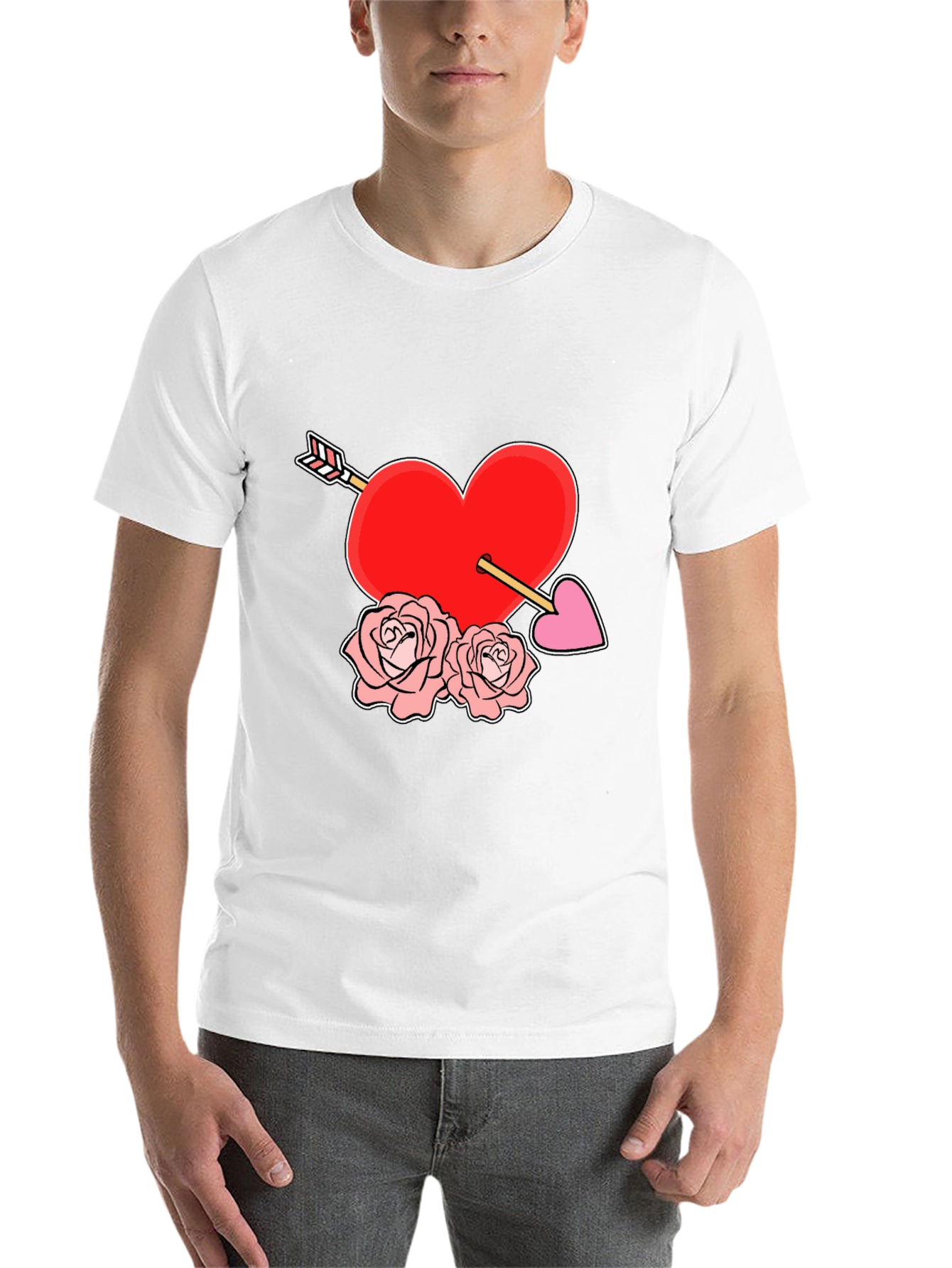 Black Heart Arrow Roses Graphic Tee view 14