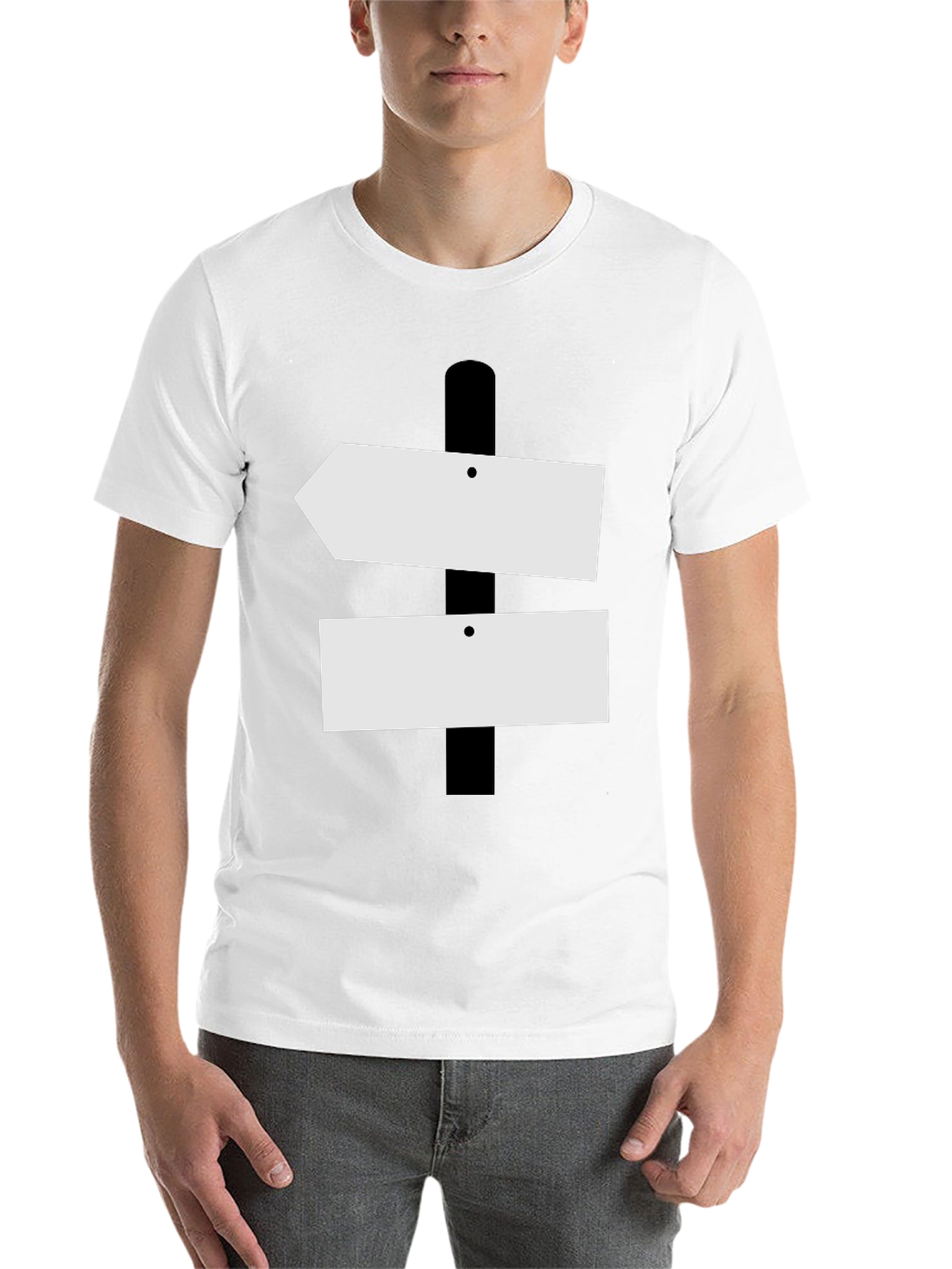 Black Directional Sign T-Shirt - Novelty Graphic Tee view 14