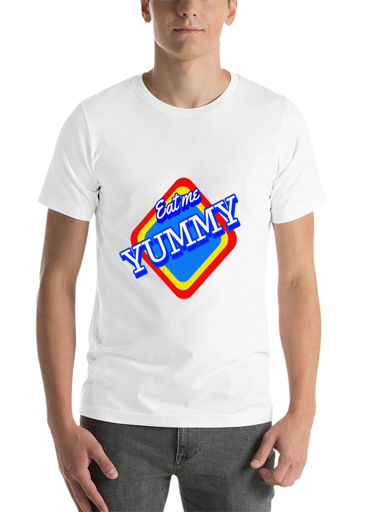 Black Eat Me Yummy Graphic Tee - Black Unisex T-Shirt view 14