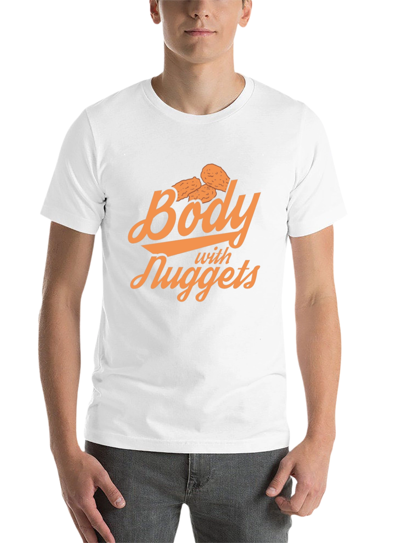 Black Body with Nuggets Funny Graphic T-Shirt view 14