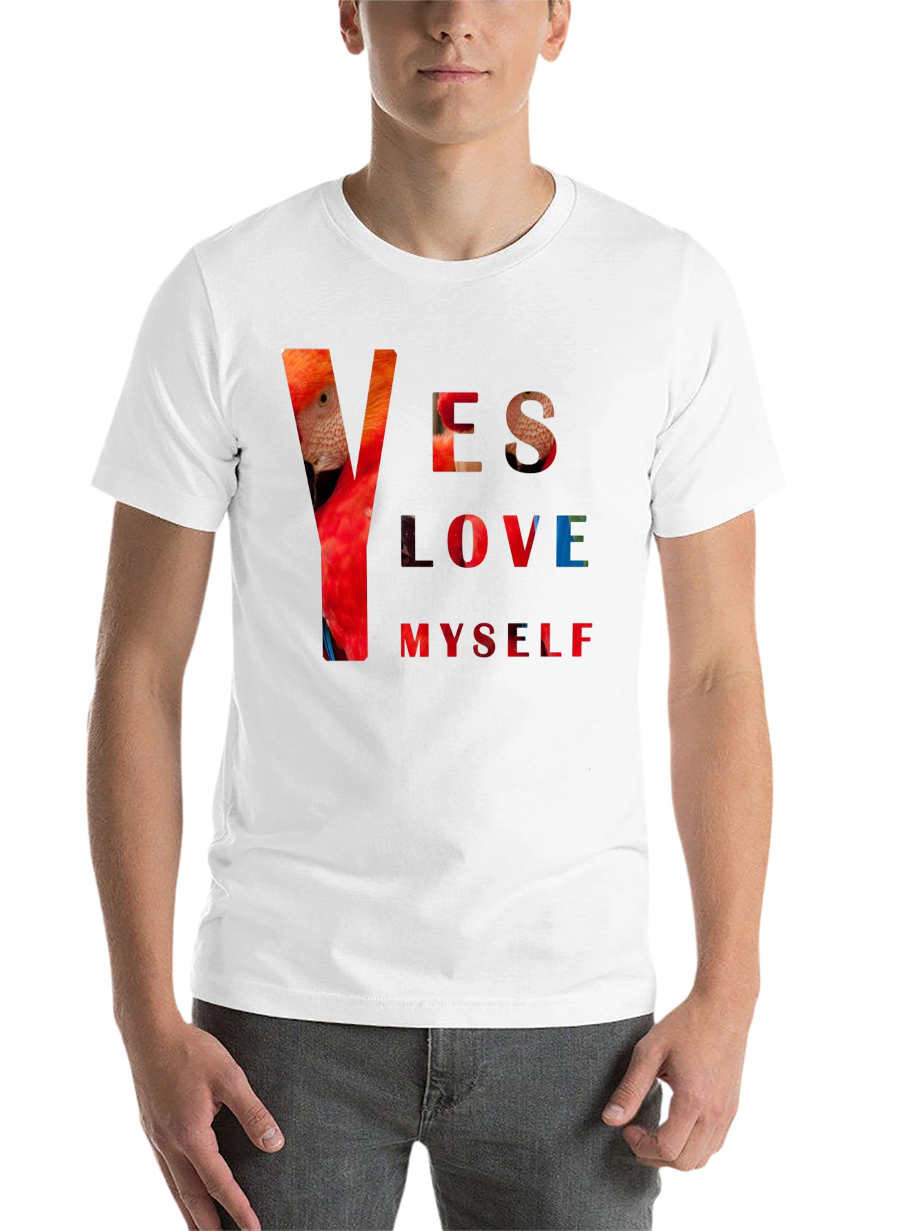 Black Yes Love Myself Graphic Print Black T-Shirt view 14
