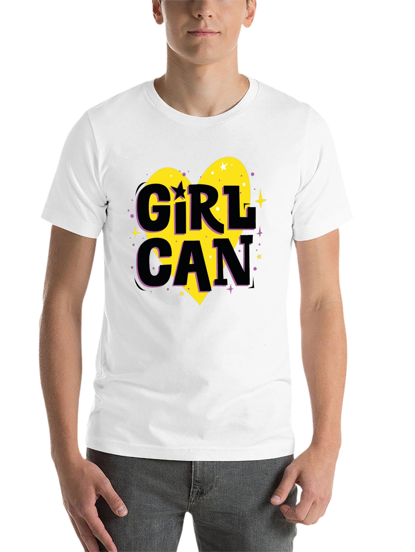 Black Girl Can Heart Graphic T-Shirt - Black view 14
