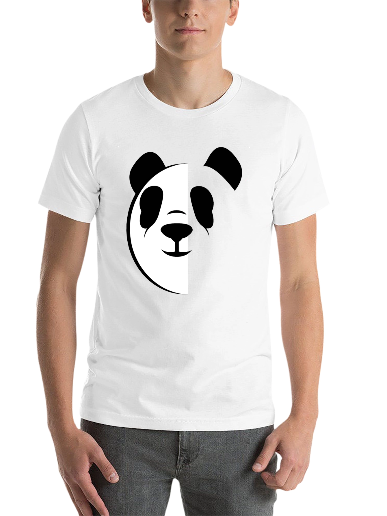 Black Cool Panda Graphic T-Shirt view 14