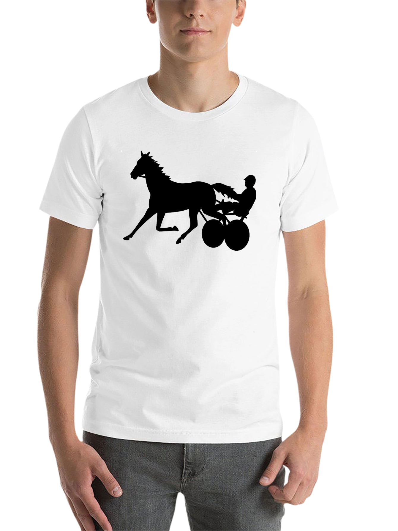 Black Horse and Cart Silhouette Tee - Black view 14