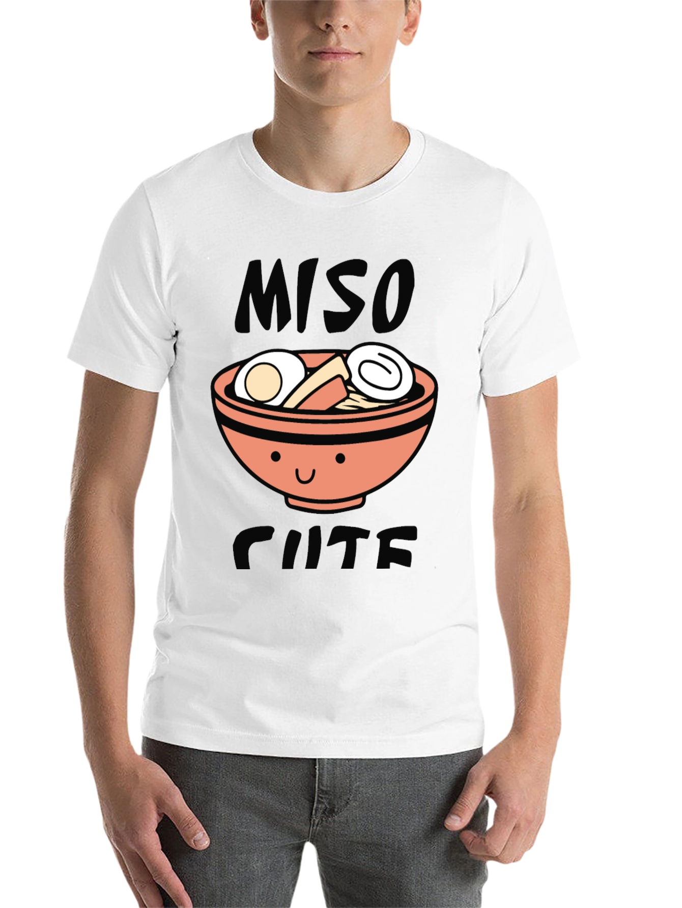 Black Miso Cute Ramen Graphic T-Shirt - Black view 14