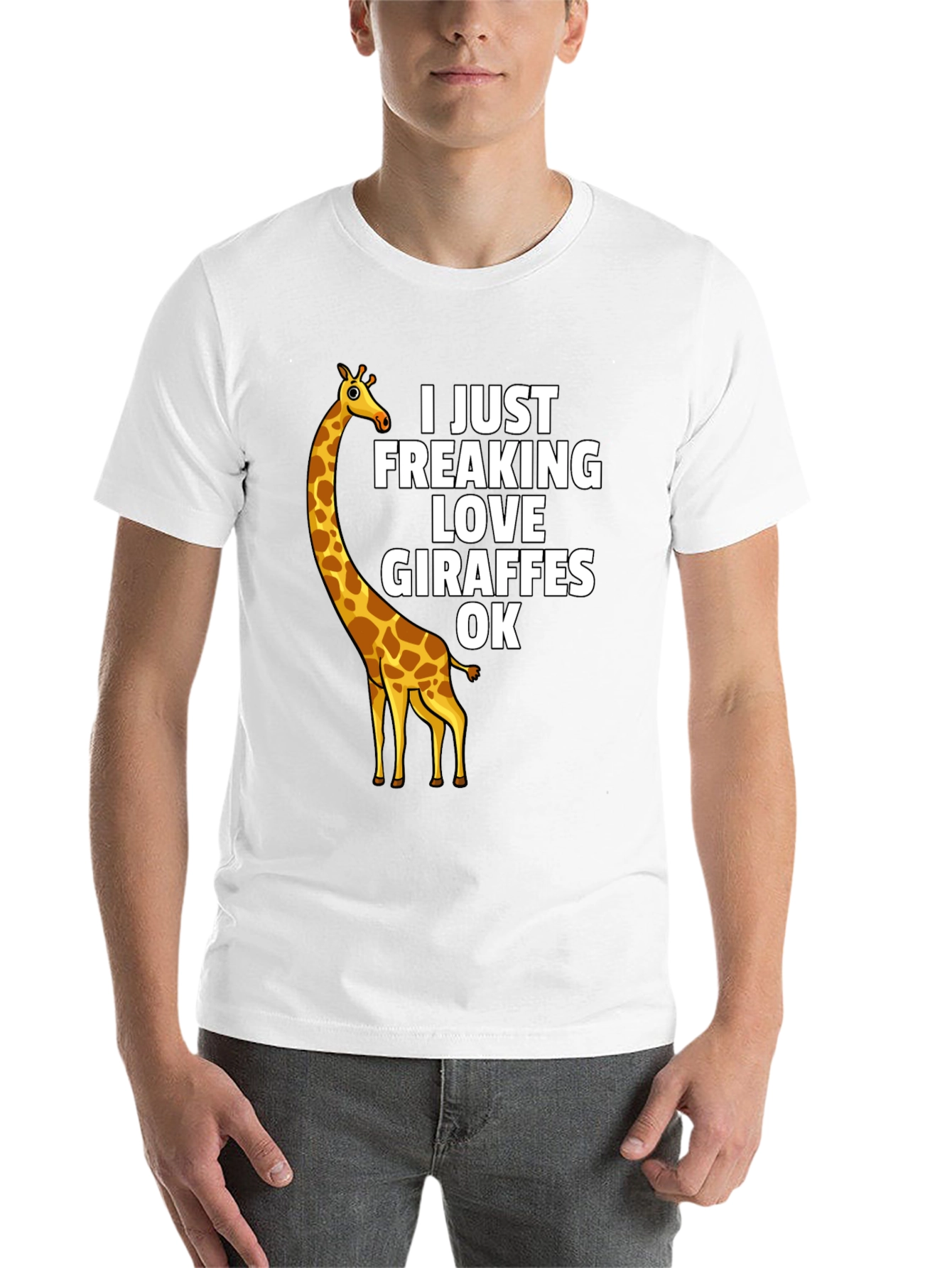 Black I Just Freaking Love Giraffes OK - Graphic T-Shirt view 14