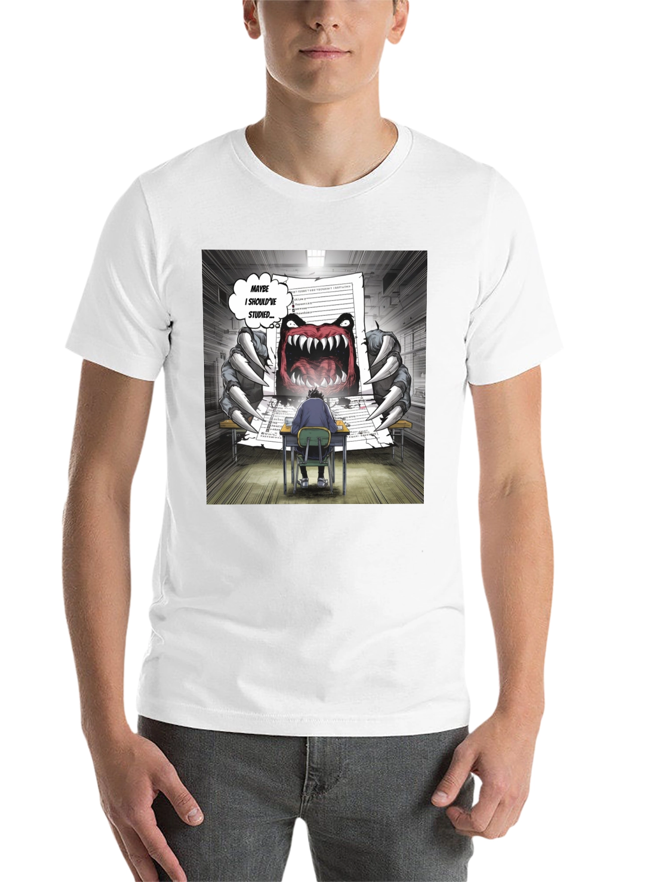 Black Monster Test T-Shirt - Study Humor Tee view 14