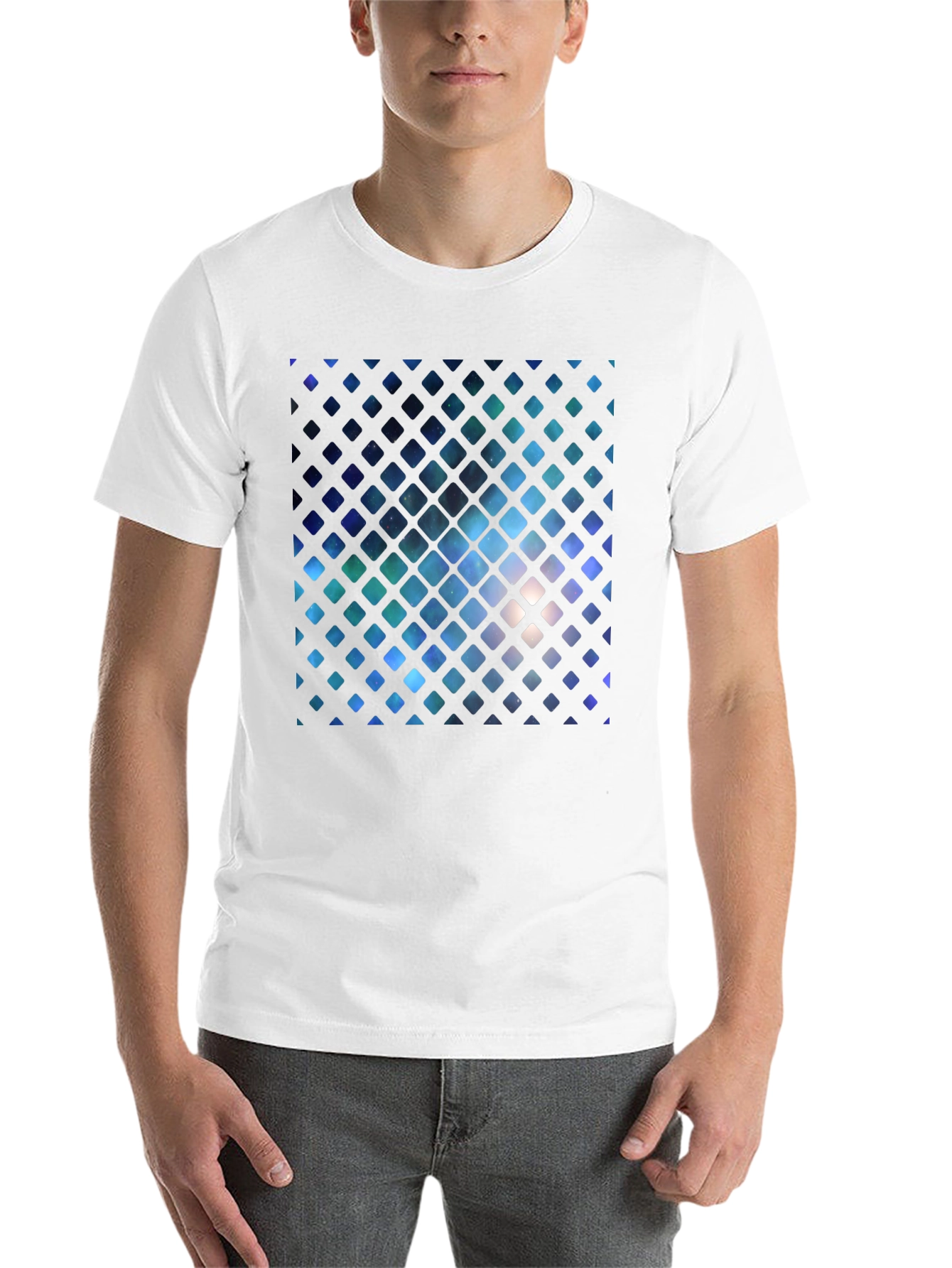 Black Galaxy Grid Graphic Tee view 14