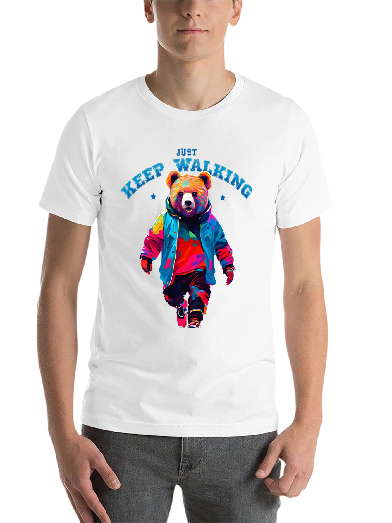 Black Just Keep Walking Bear T-Shirt view 14