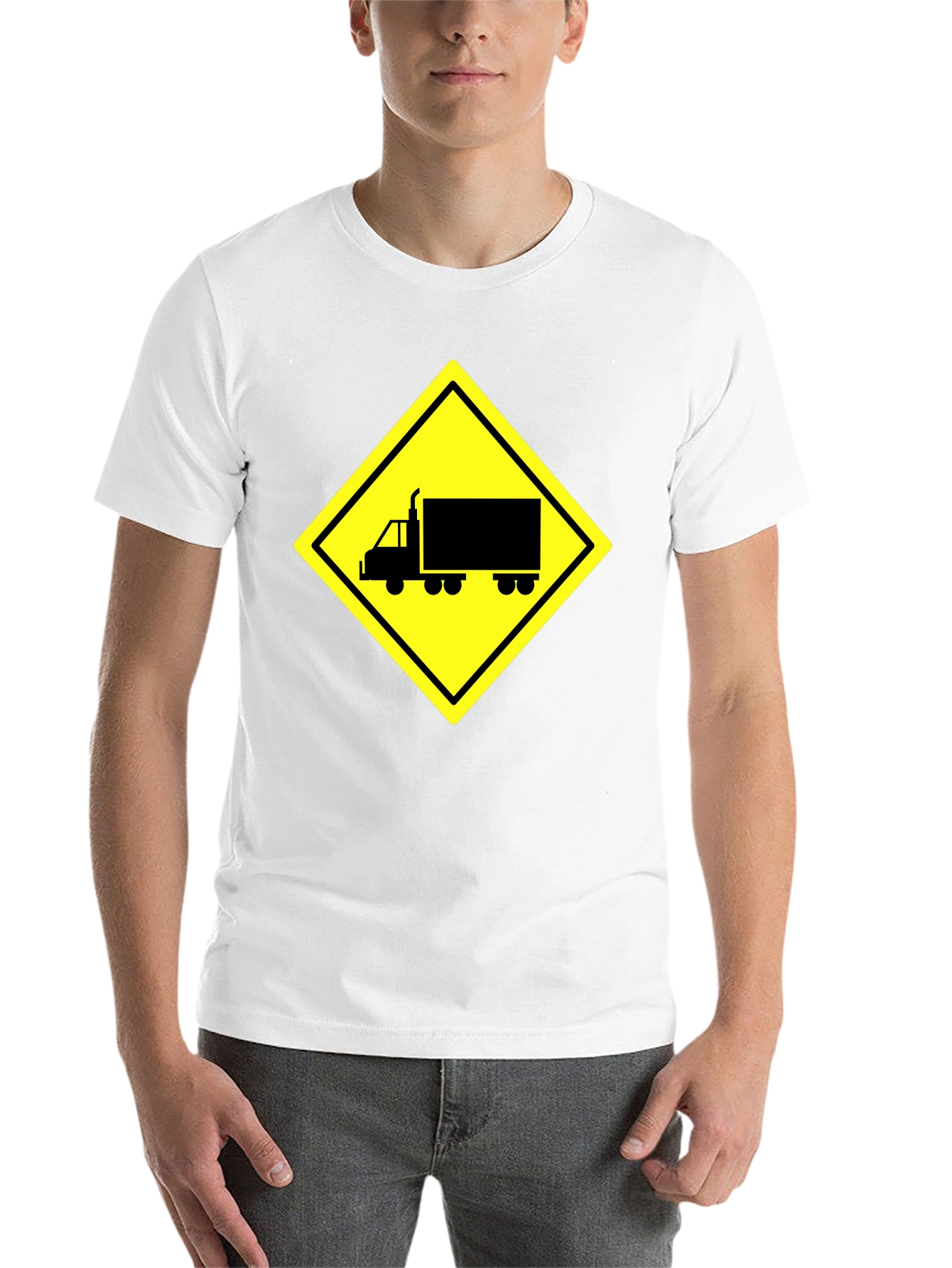 Black Truck Crossing Sign Graphic Tee - Black view 14