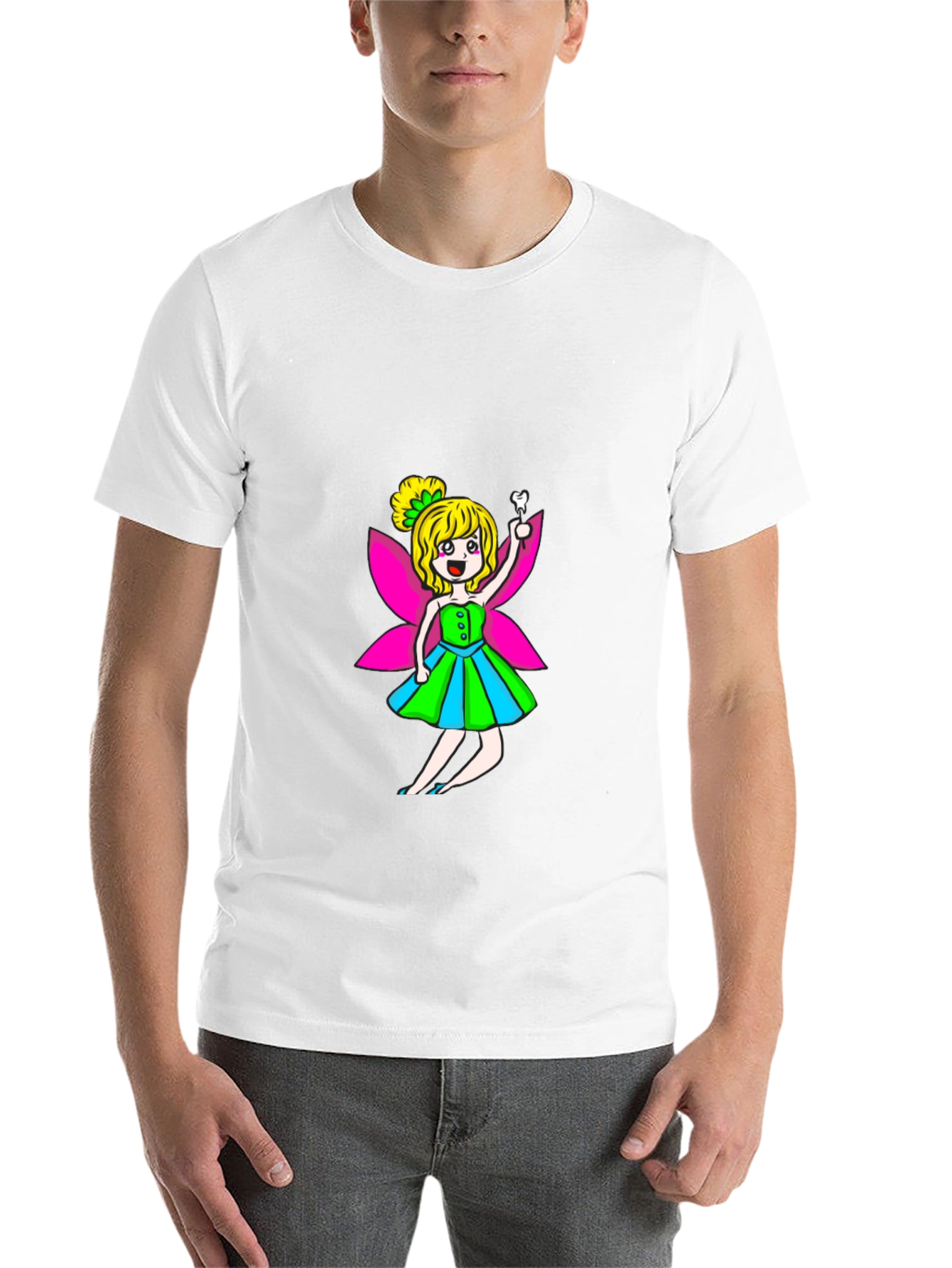 Black Tooth Fairy Graphic Tee - Black Cotton Blend view 14