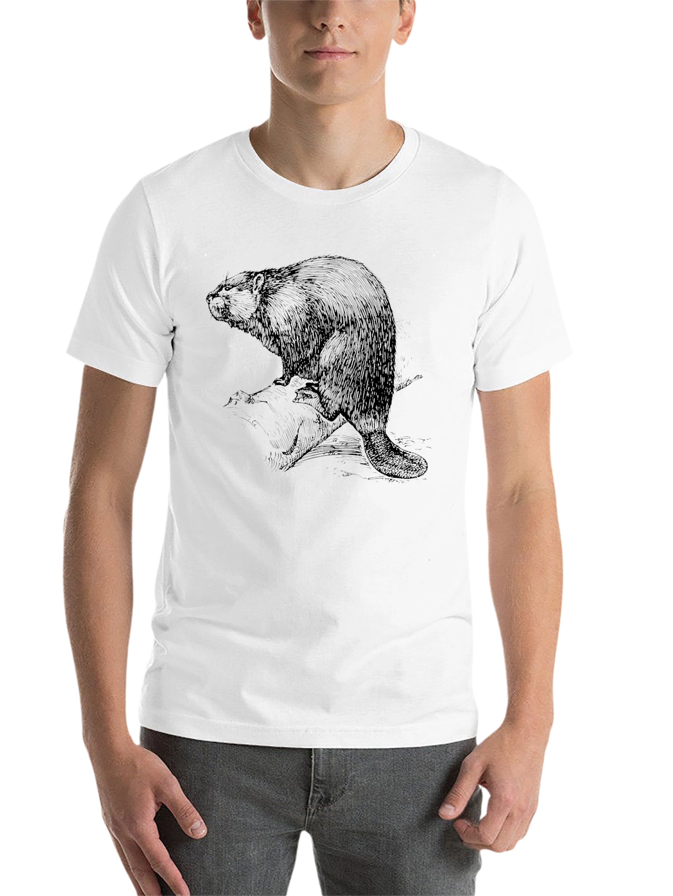 Black Beaver Graphic Tee - Black Cotton Blend view 14