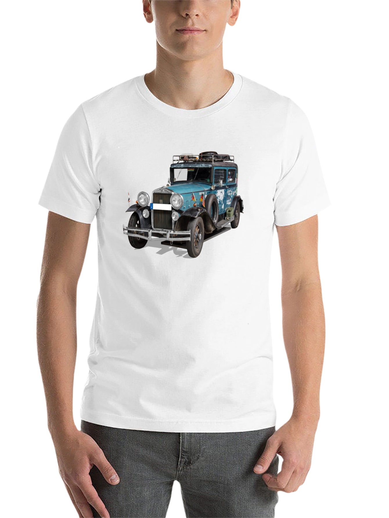 Black Vintage Car Graphic Tee - Black T-Shirt view 14