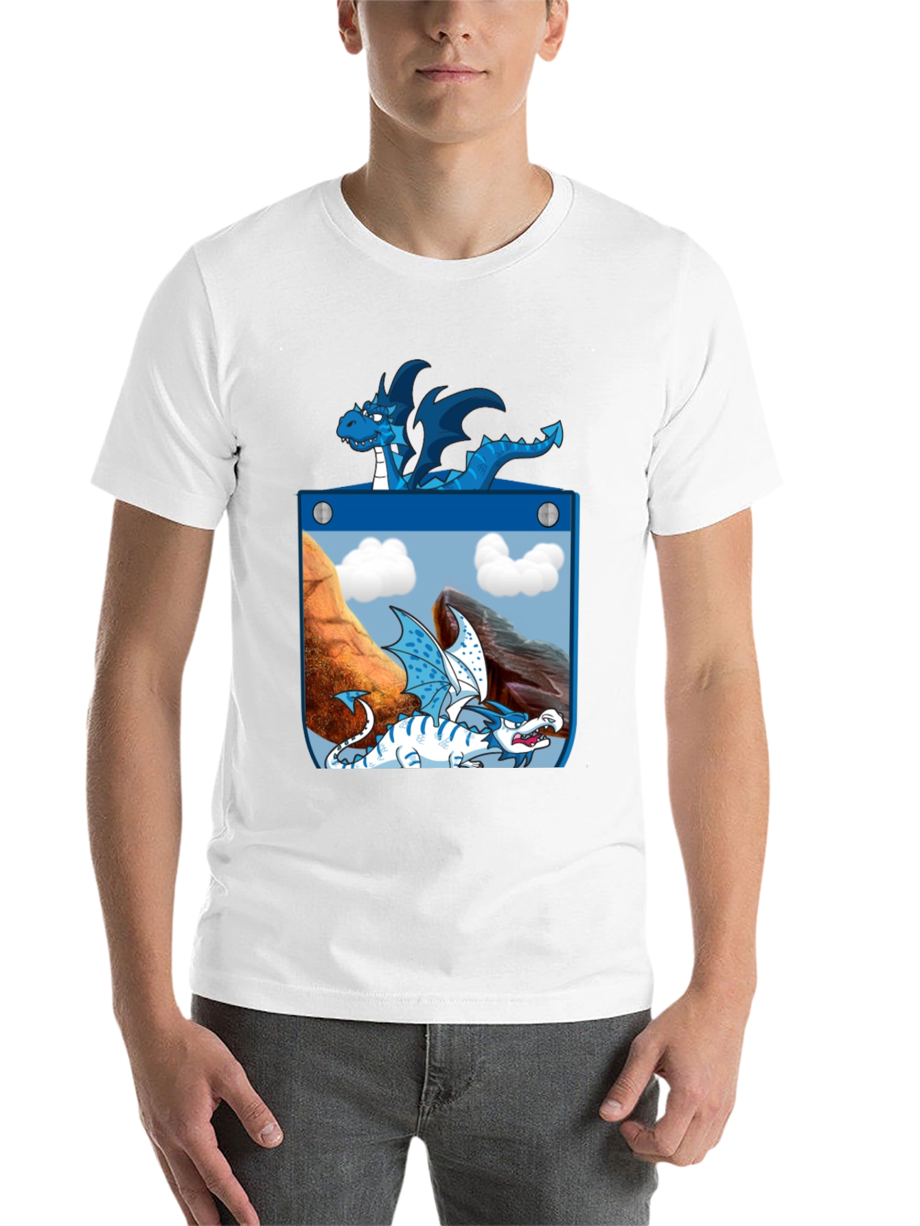 Black Dragon Pocket Graphic Tee - Fantasy Creature Design view 14