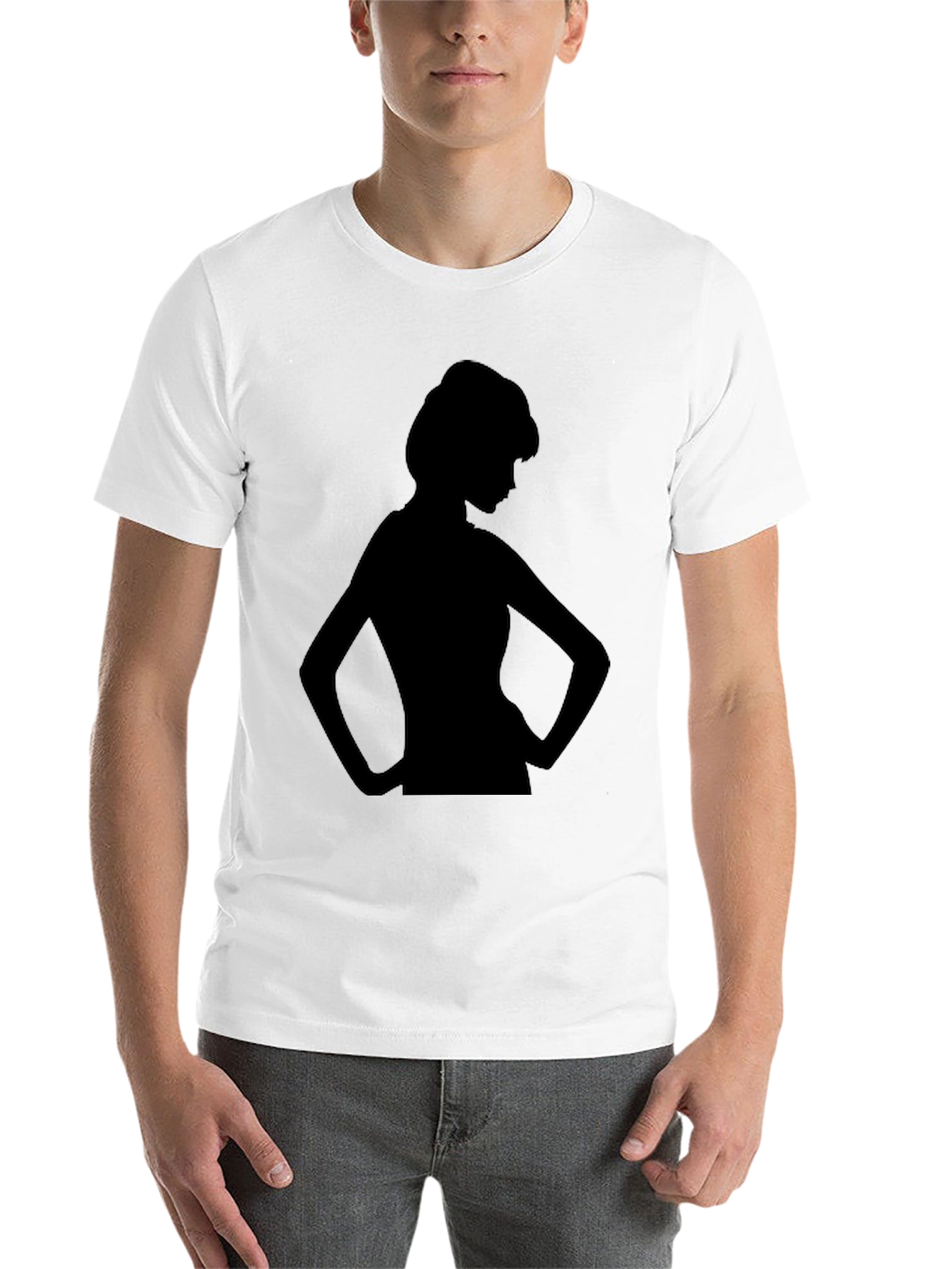Black Silhouette Woman Graphic Tee - Black view 14