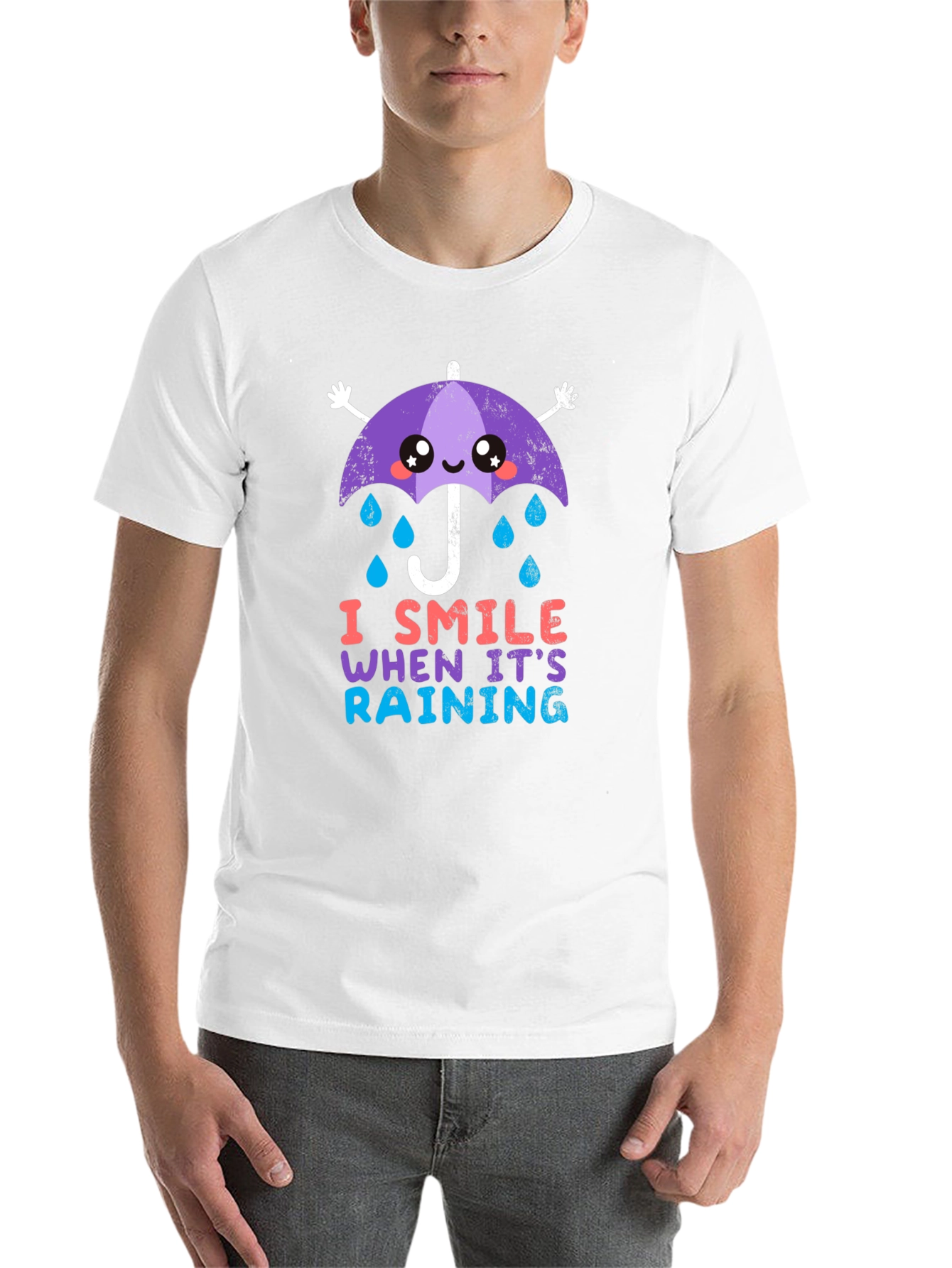 Black I Smile When It's Raining T-Shirt view 14