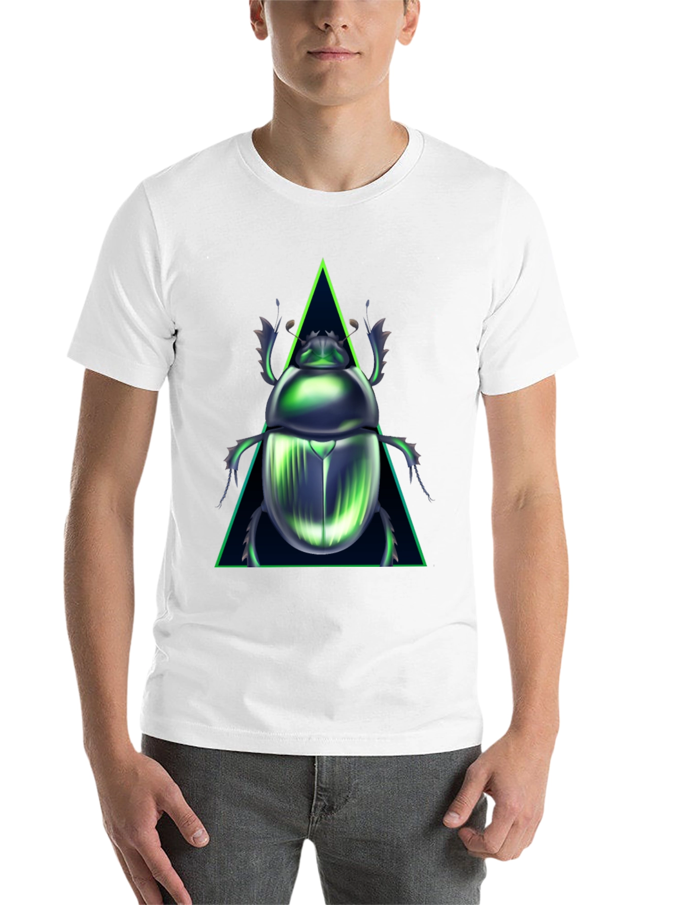 Black Emerald Scarab Beetle Graphic Tee view 14