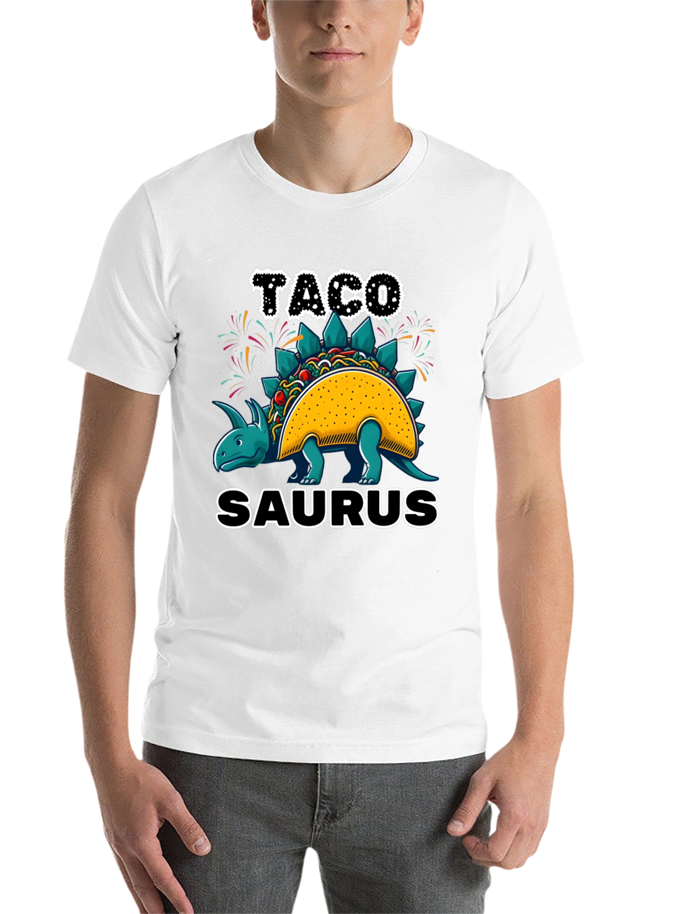 Black Taco-Saurus Black T-Shirt view 14