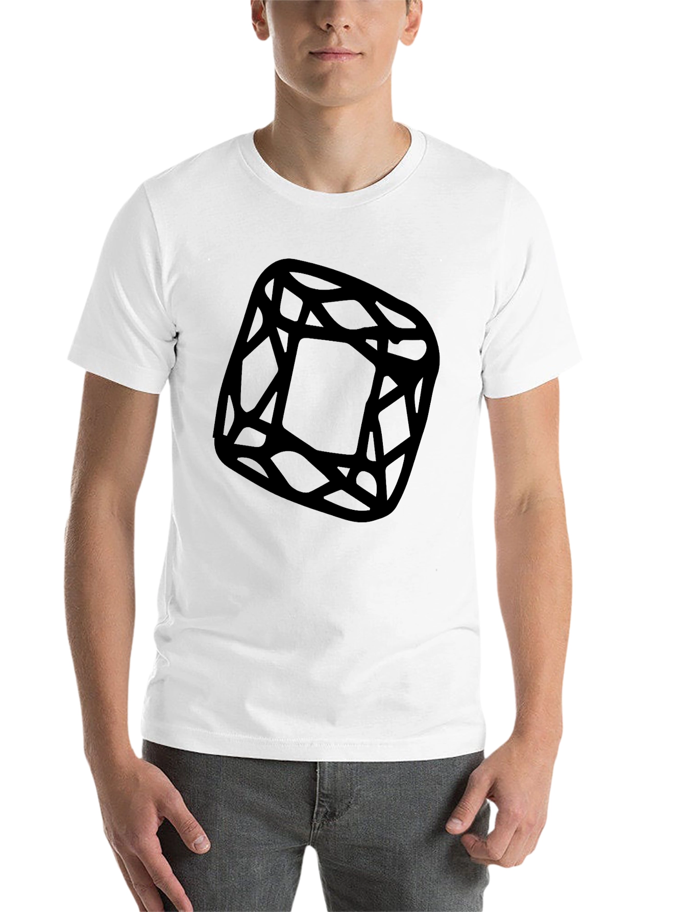 Black Geometric Graphic Black T-Shirt view 14