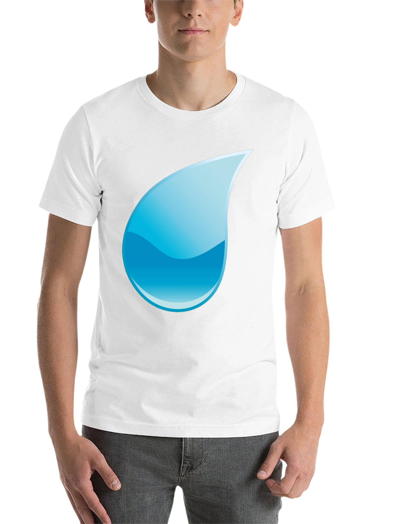 Black Black T-Shirt with Water Drop Design view 14