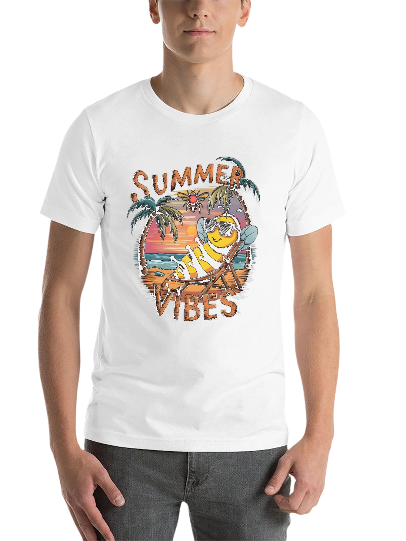 Black Summer Vibes Bee Graphic Tee view 14