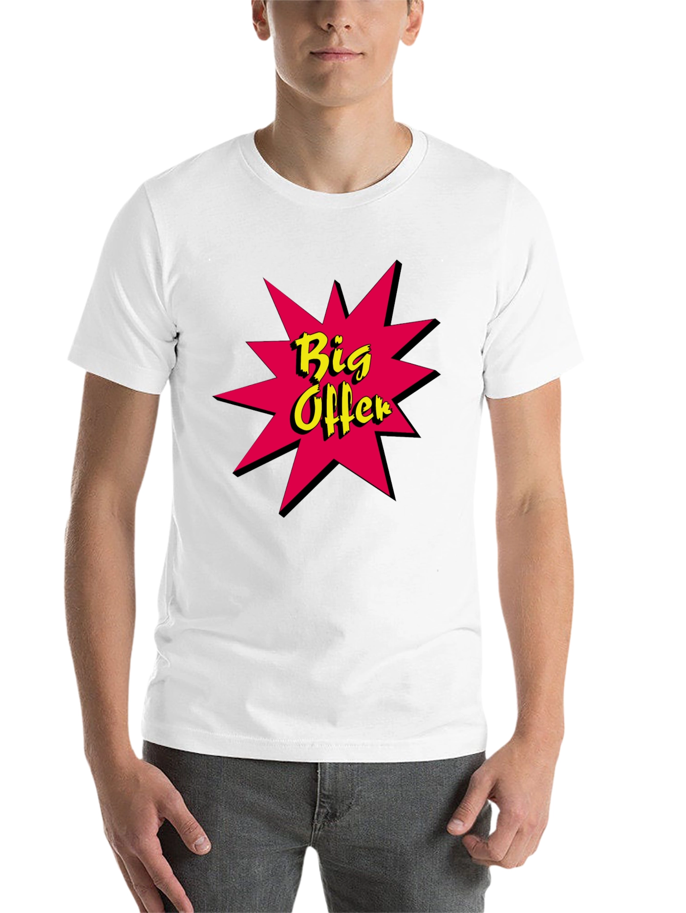Black Big Offer Graphic Tee - Stylish Black Cotton T-Shirt view 14