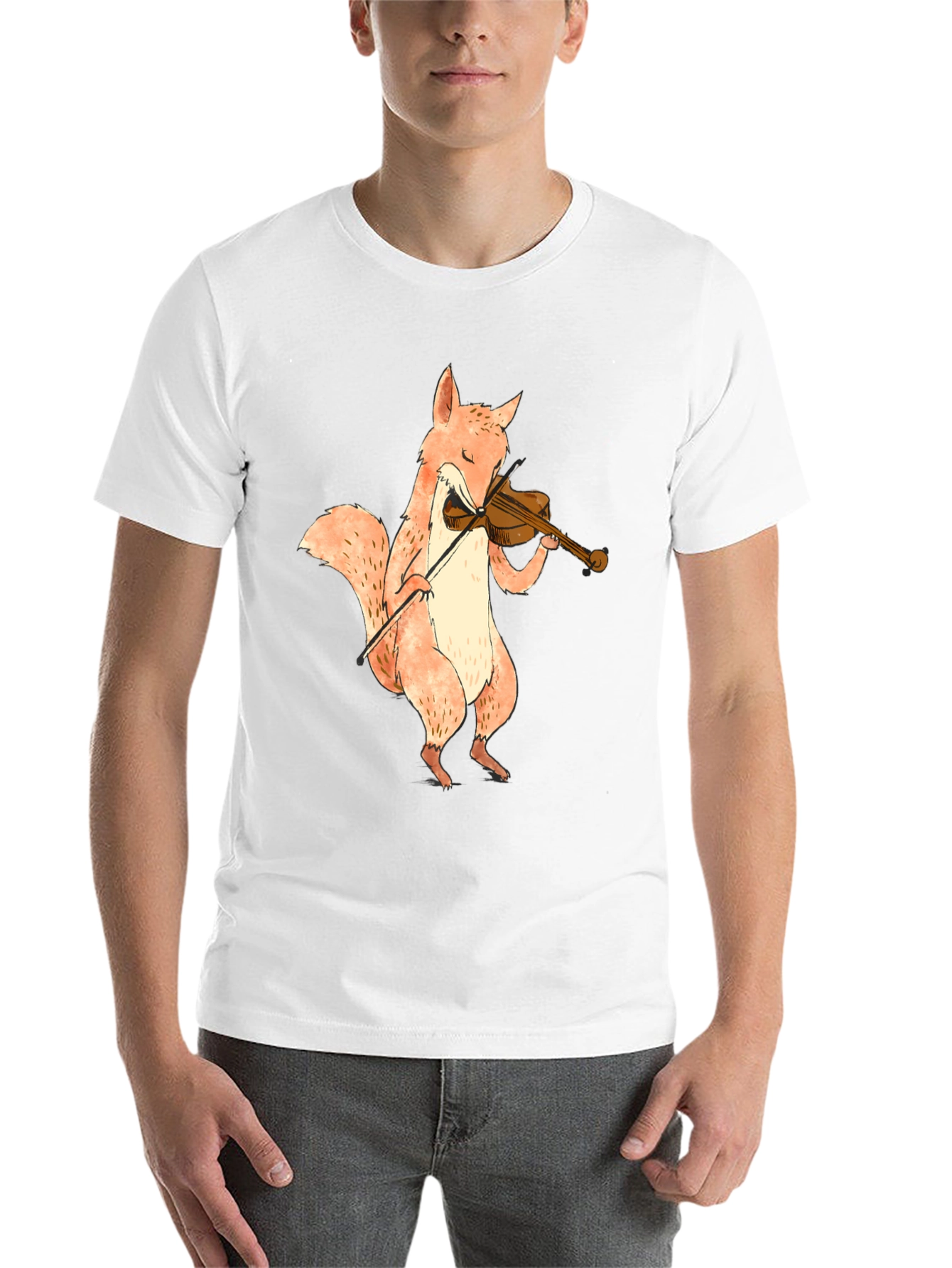 Black Fox Playing Violin Graphic T-Shirt - Unisex view 14