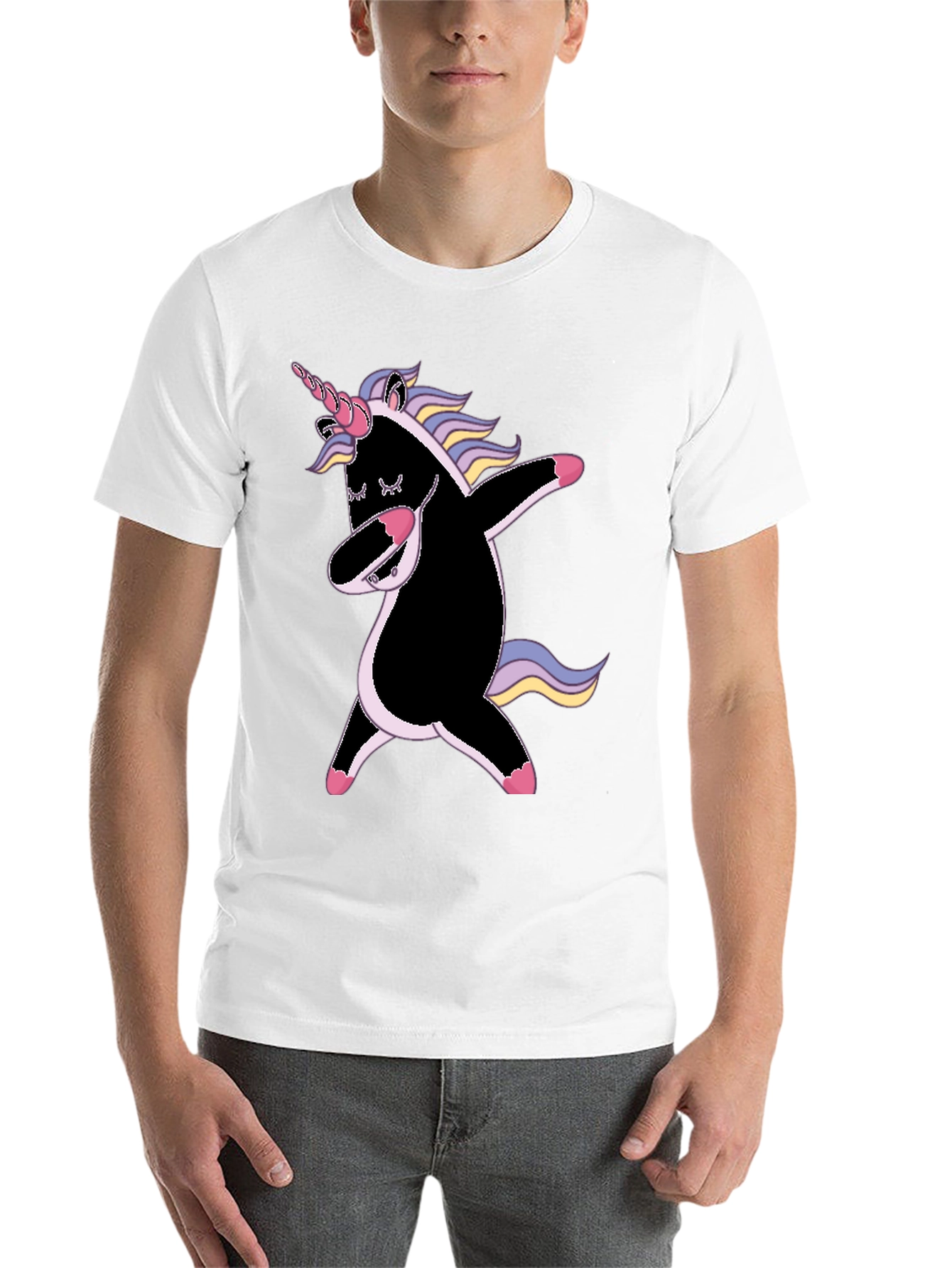 Black Dabbing Unicorn Graphic Tee - Black view 14