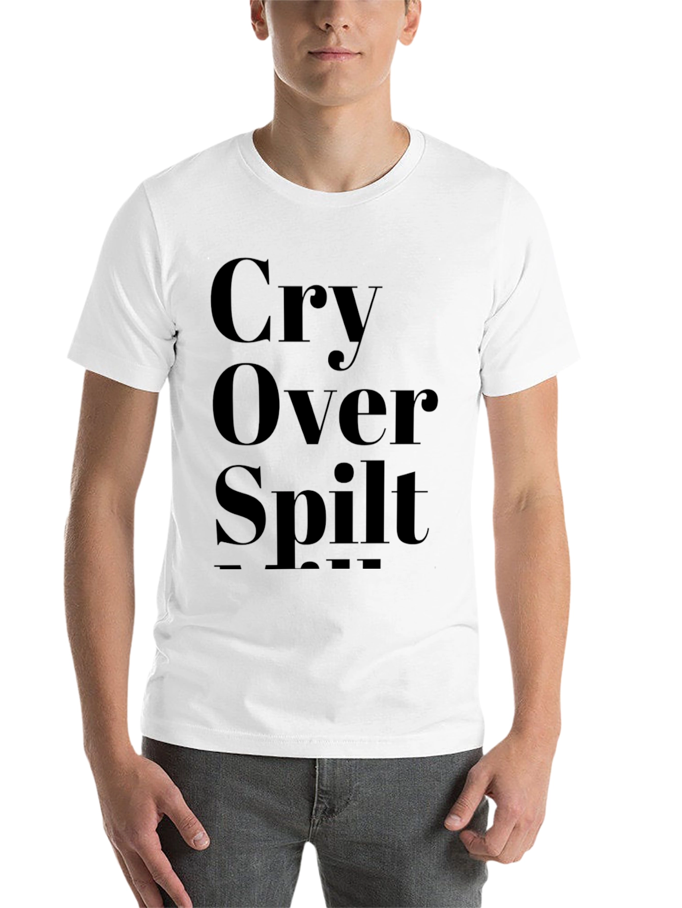Black Cry Over Spilt Milk T-Shirt - Soft Cotton Graphic Tee view 14