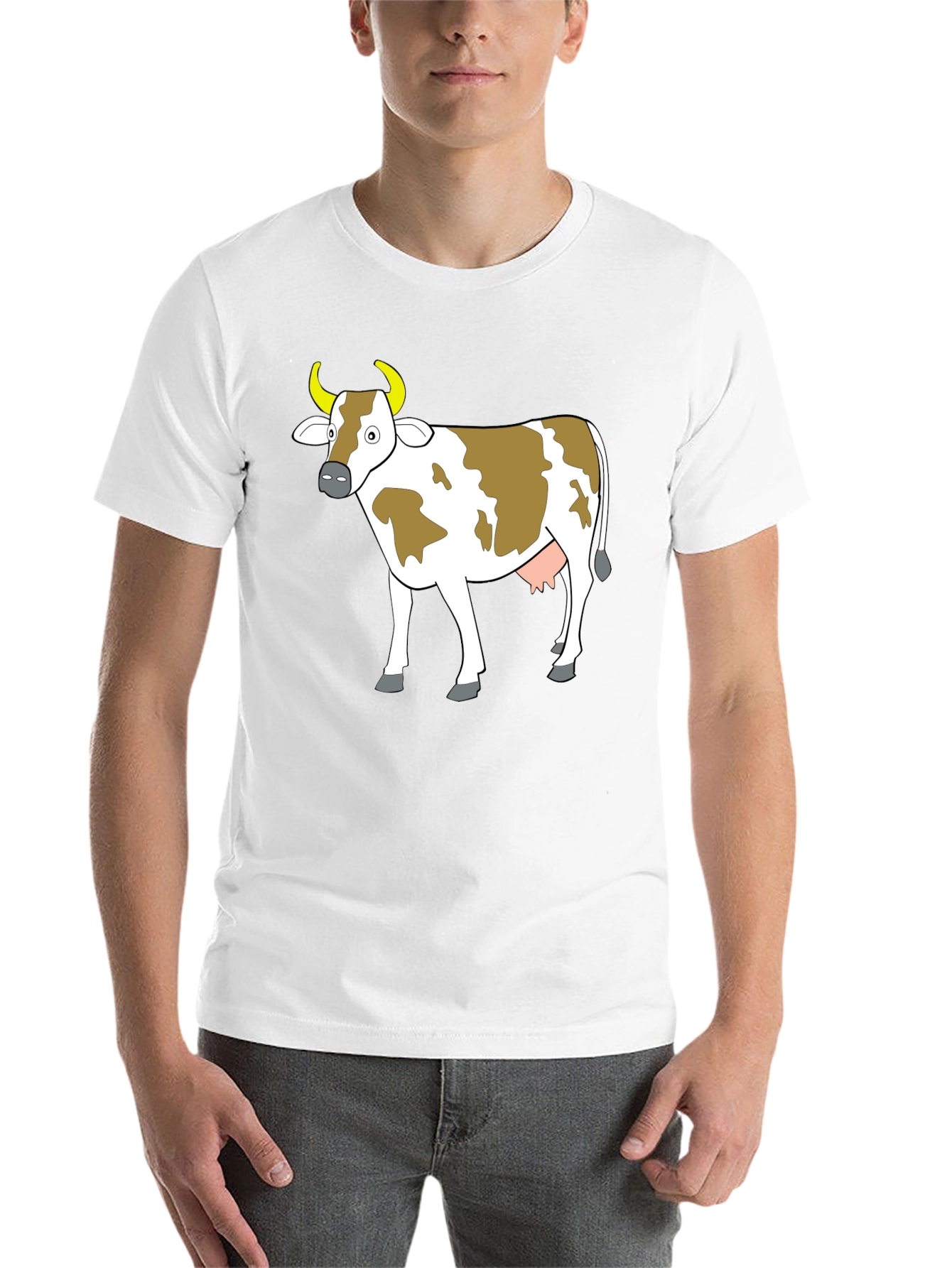 Black Cow Graphic Tee - Black Unisex T-Shirt view 14