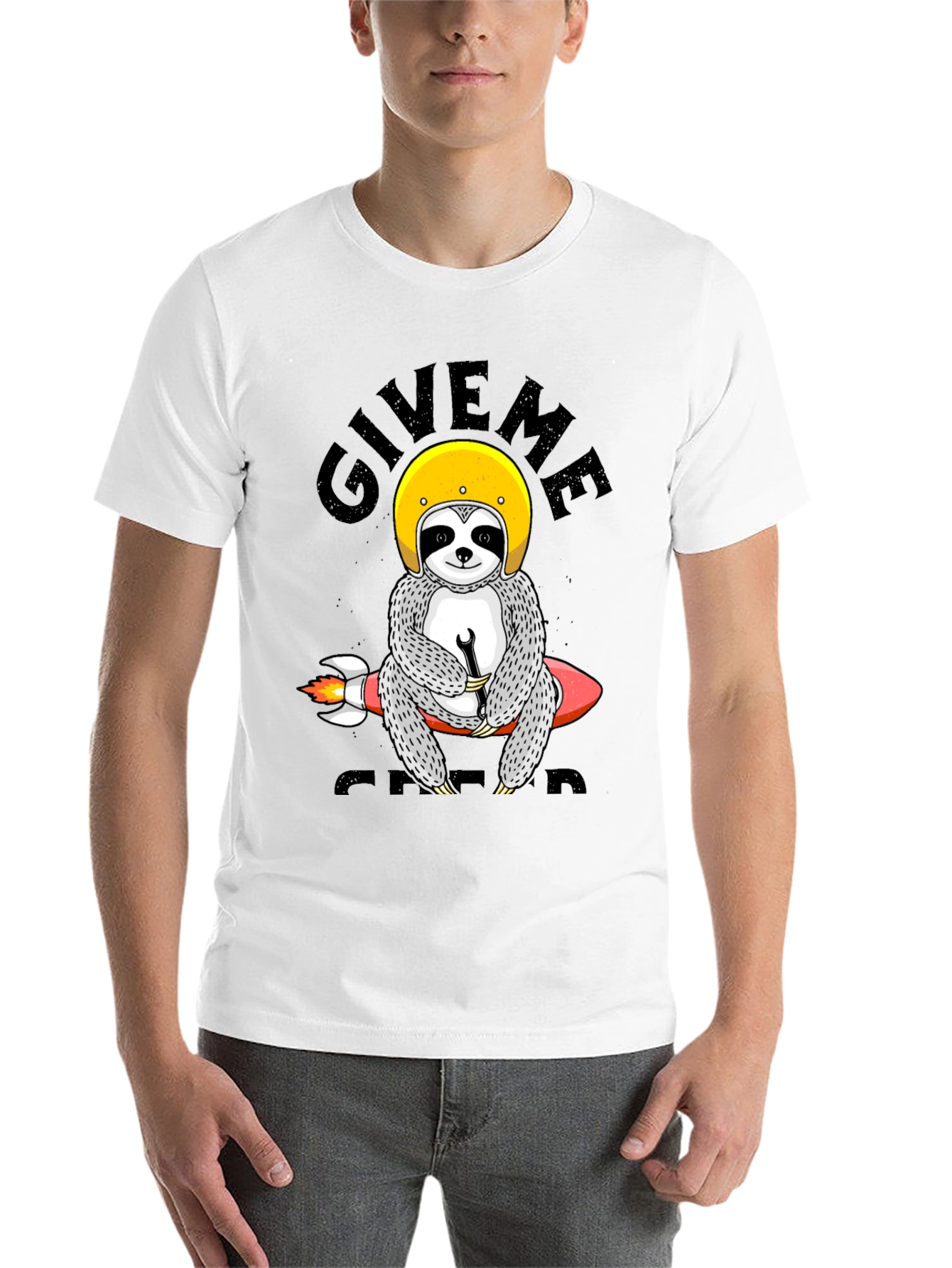 Black Sloth Rocket T-Shirt - Give Me Speed Funny Tee view 14