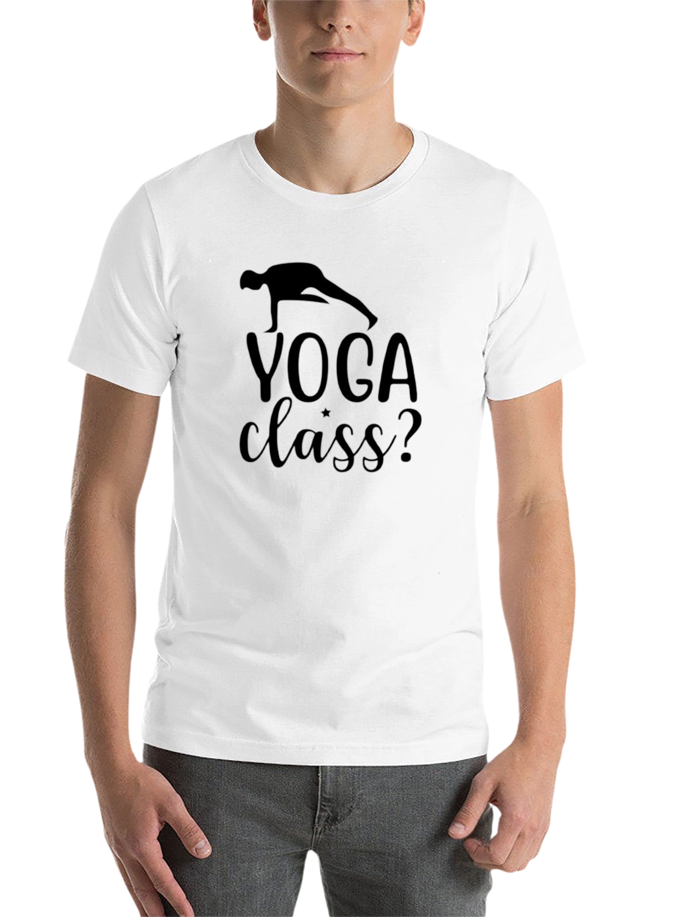 Black Yoga Class? Men's Graphic Tee - Black view 14