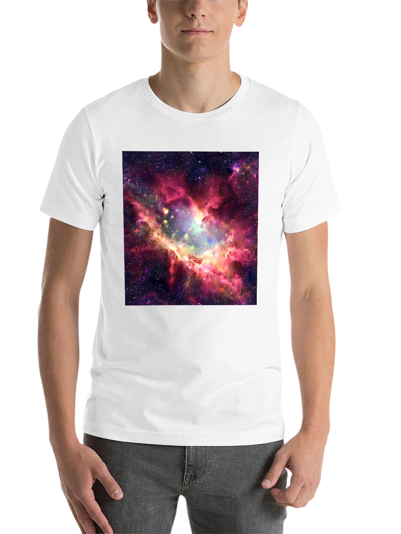 Black Nebula Print Black T-Shirt view 14