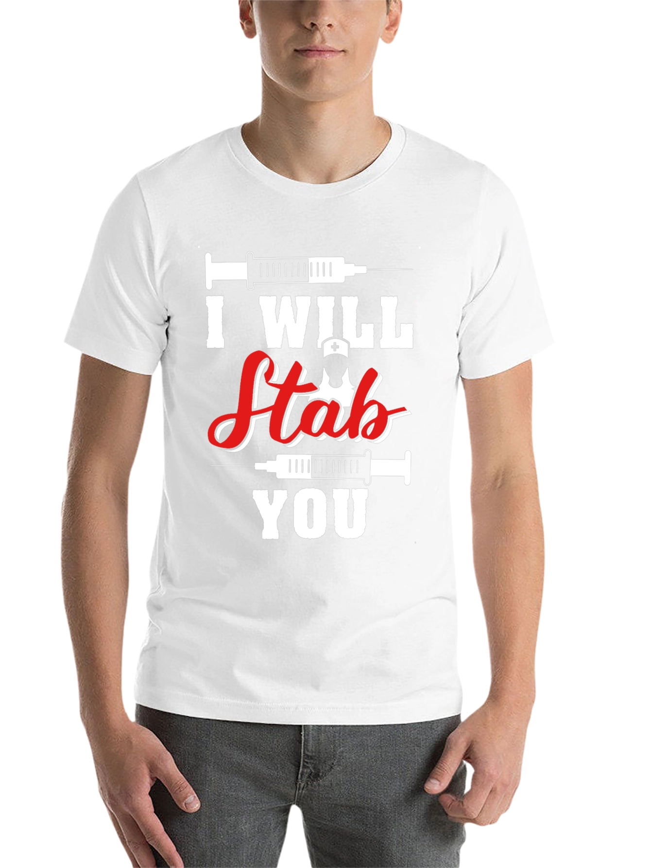 Black I Will Stab You Nurse T-Shirt - Funny Graphic Tee view 14