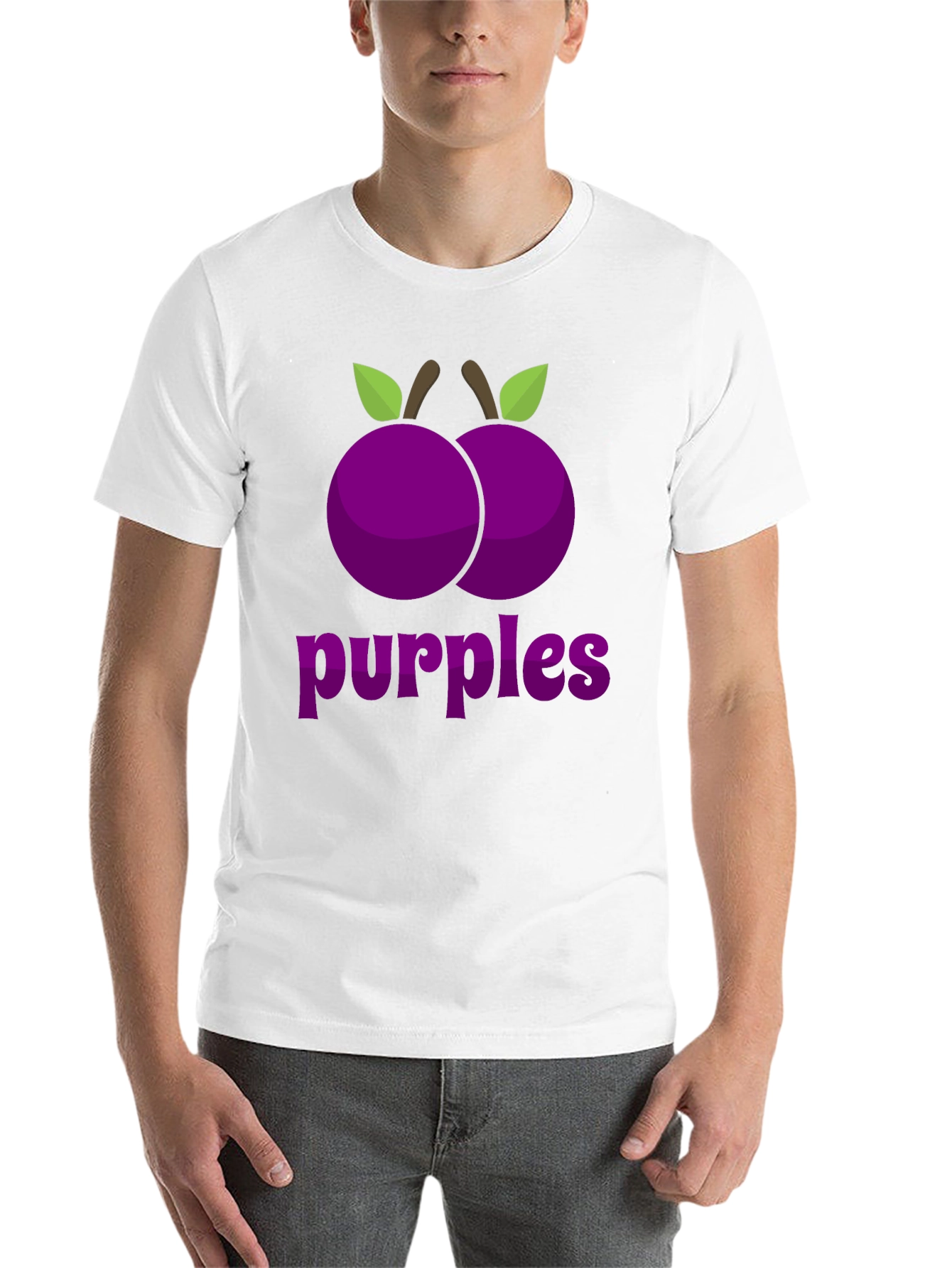 Black Purple Fruit Graphic Tee - Trendy Design view 14