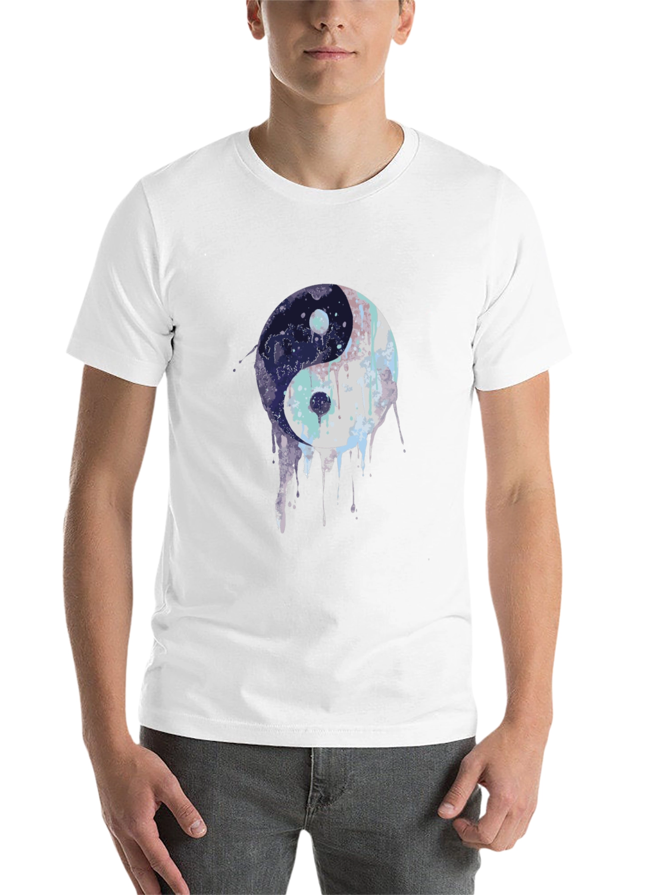 Black Yin Yang Graphic Black T-Shirt view 14