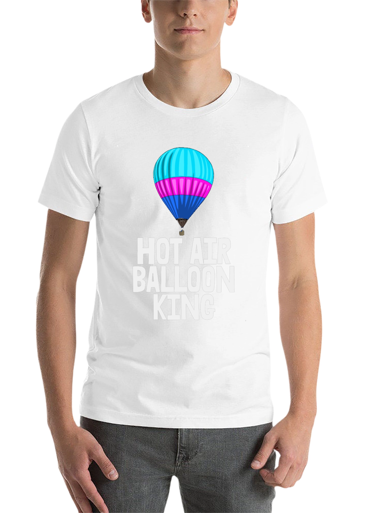 Black Hot Air Balloon King Black T-Shirt view 14