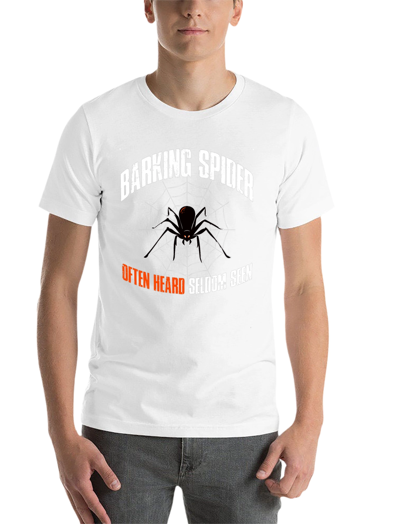 Black Barking Spider Graphic Tee - Funny Arachnid T-Shirt view 14