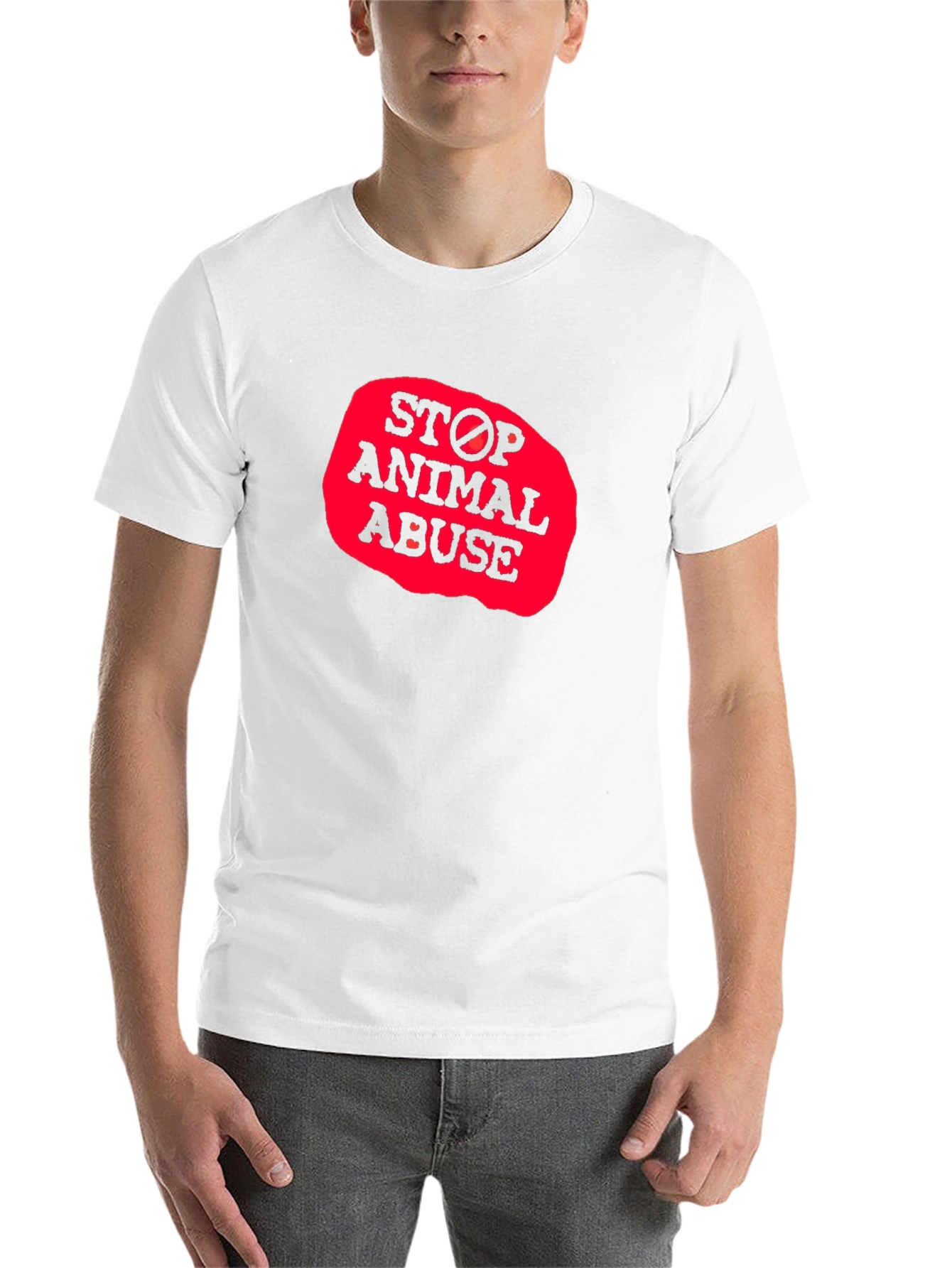 Black Stop Animal Abuse Graphic T-Shirt view 14