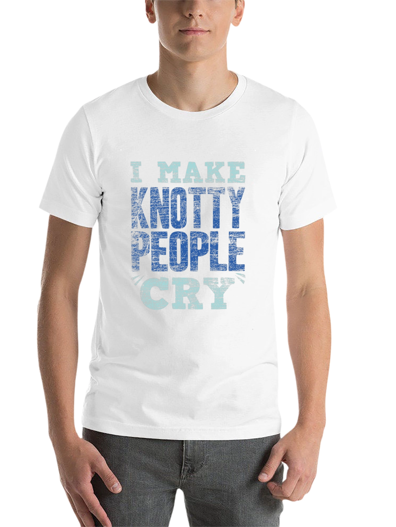 Black Knotty People Cry T-Shirt - Funny Sarcastic Tee view 14