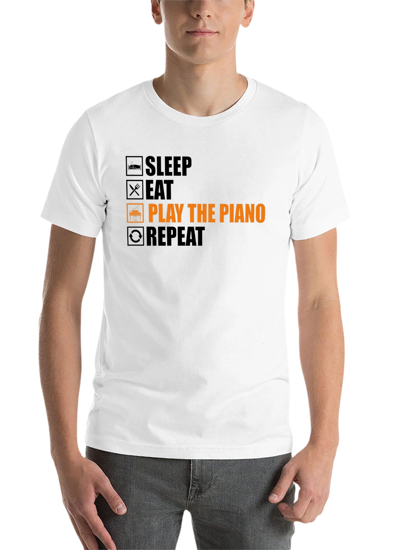 Black Piano Player T-Shirt: Sleep, Eat, Play, Repeat! view 14