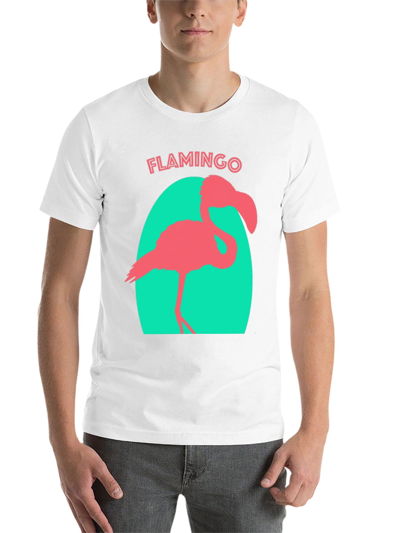 Black Flamingo Graphic Tee - Black Cotton T-Shirt view 14