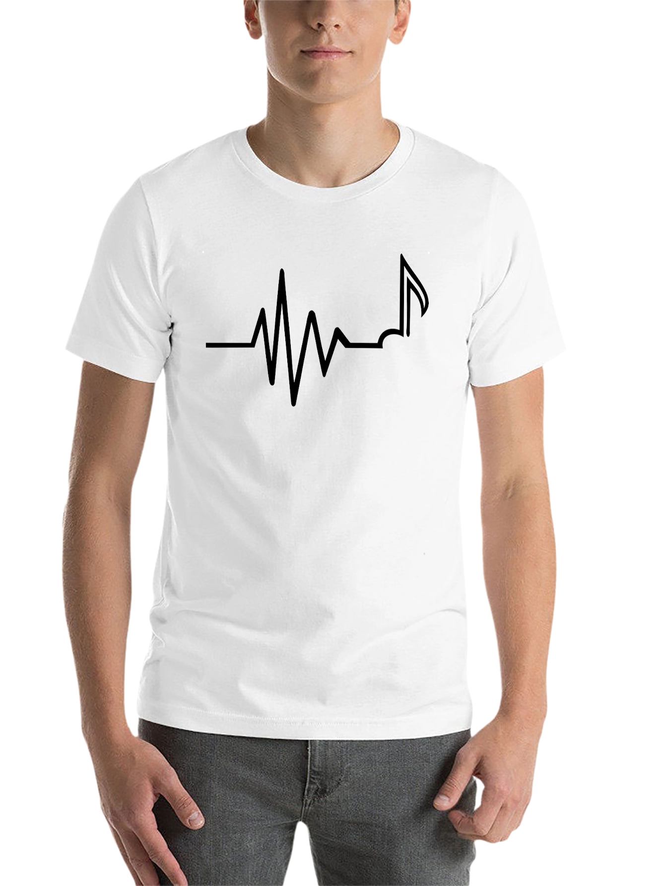 Black Music Heartbeat Graphic Tee - Black view 14