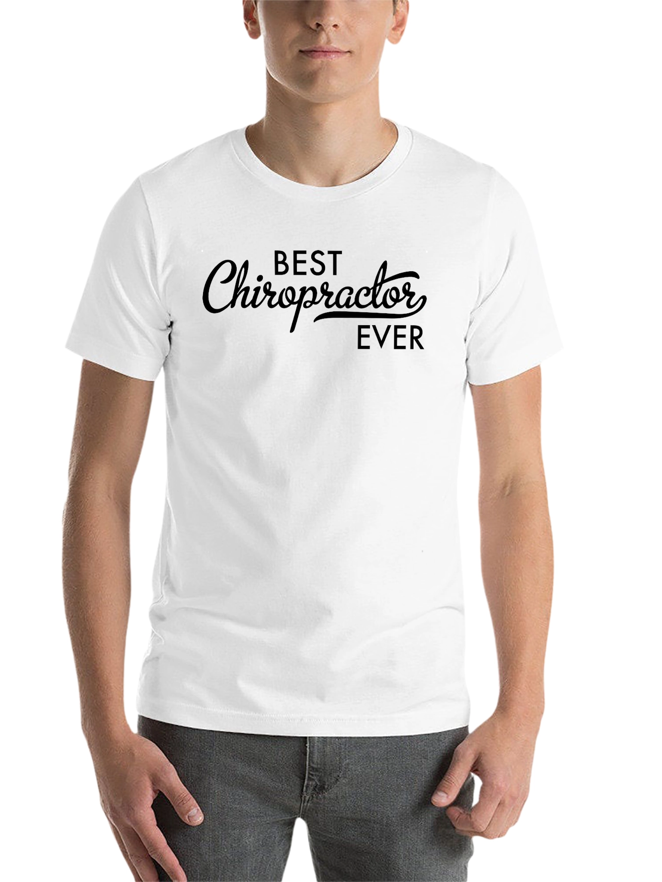 Black Best Chiropractor Ever - Black T-Shirt view 14