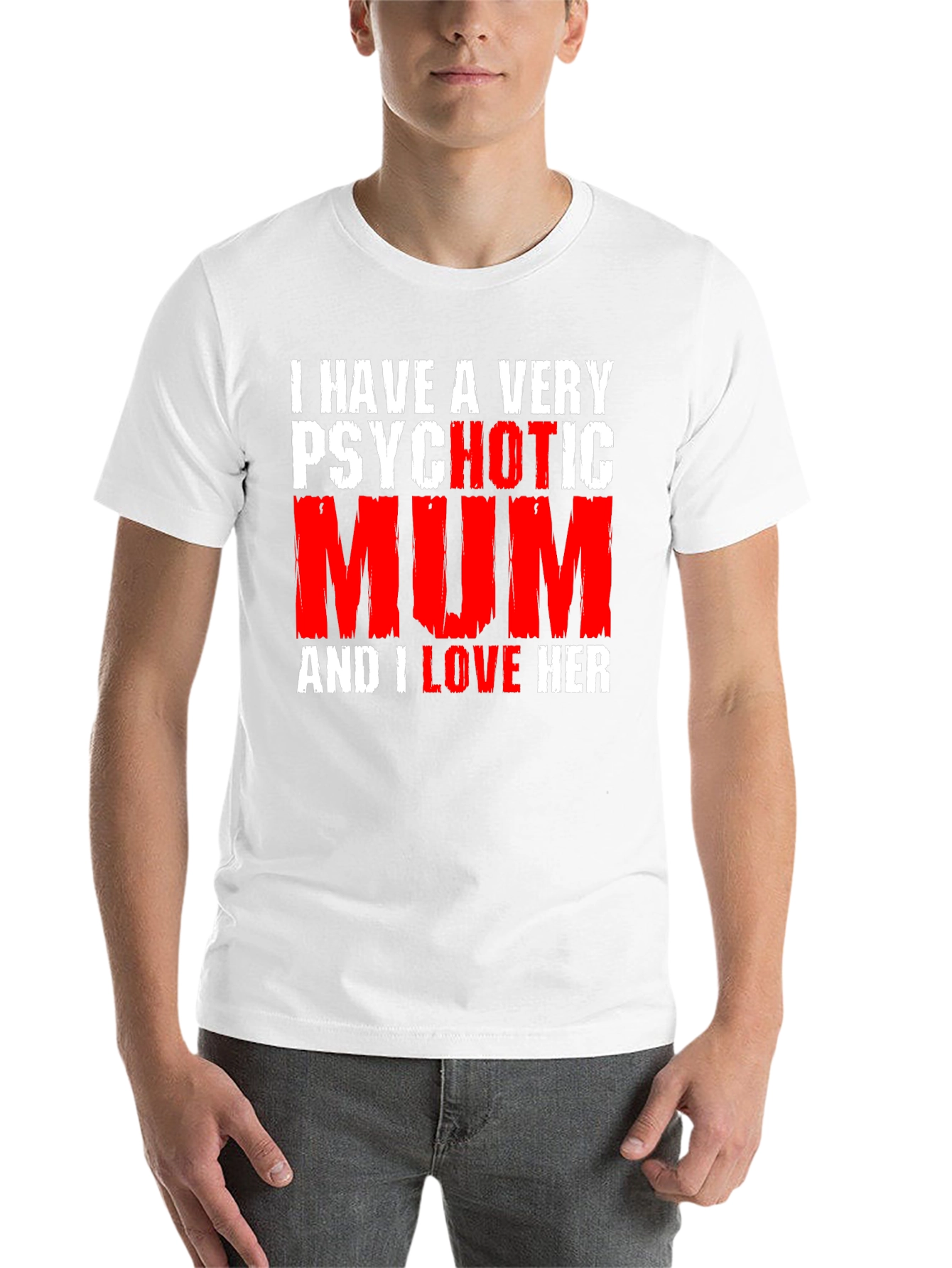 Black Psychotic Mum T-Shirt - Funny Novelty Graphic Tee view 14
