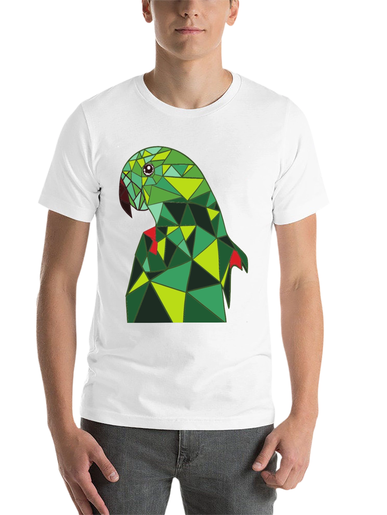 Black Geometric Parrot Tee - Stylish Graphic Print view 14