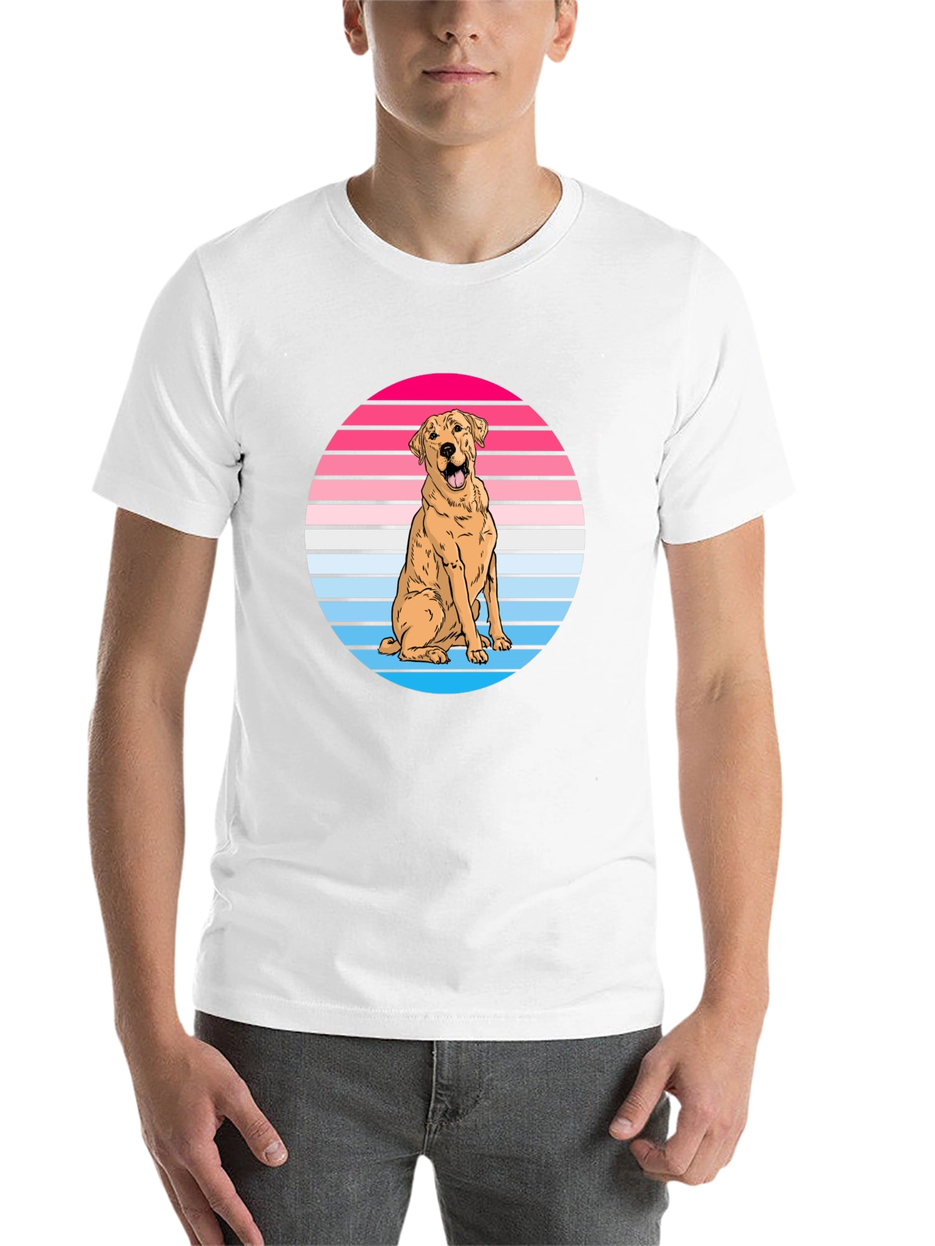 Black Retro Dog Graphic Tee - Labrador Lover Shirt view 14