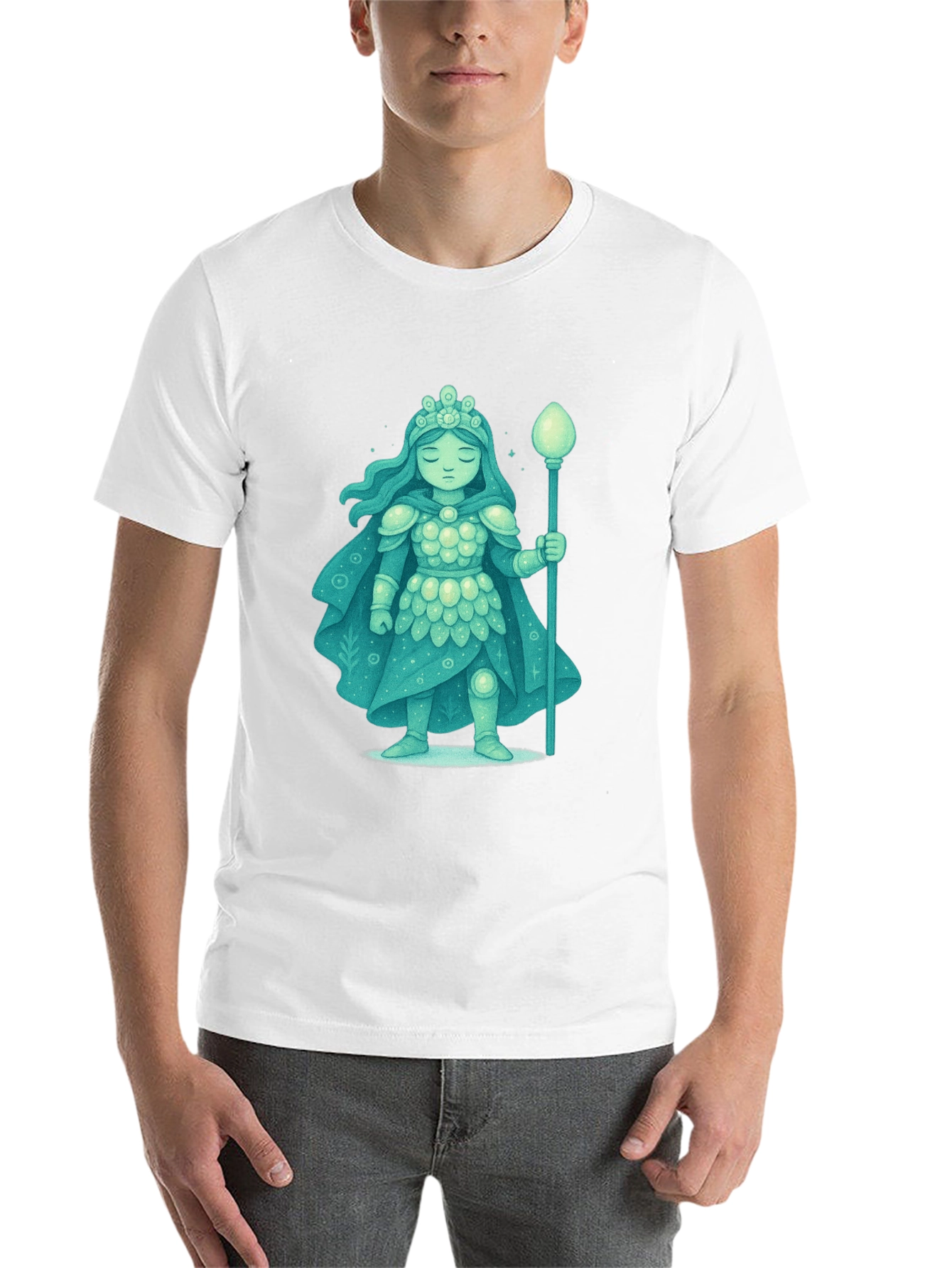 Black Mystical Ice Queen Graphic Tee - Unique Fantasy Design view 14